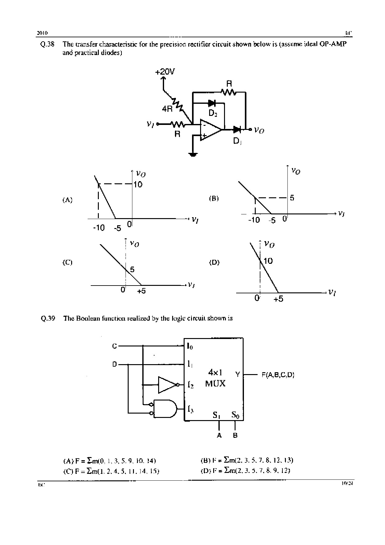 GATE Exam Question Paper 2010 Electronics and Communication Engineering 10