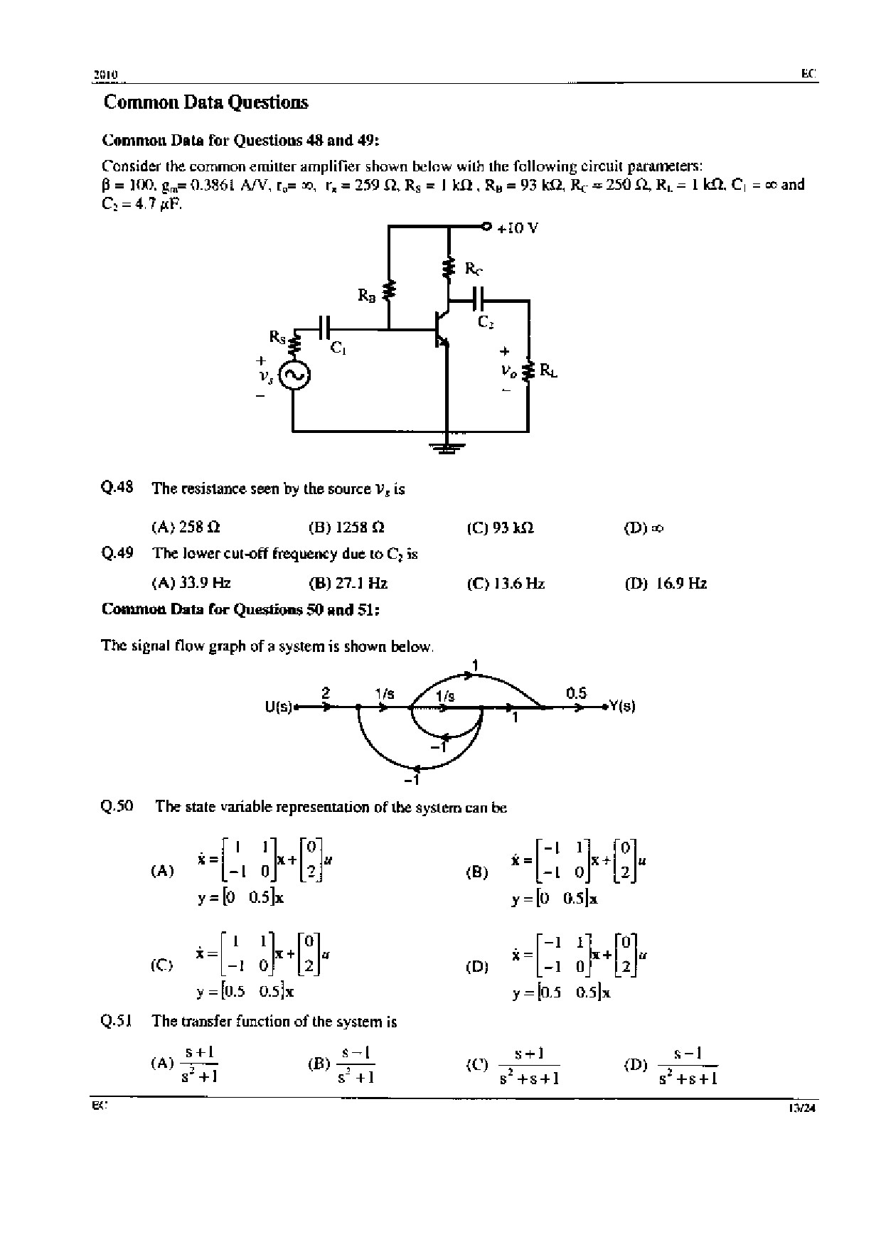 GATE Exam Question Paper 2010 Electronics and Communication Engineering 13