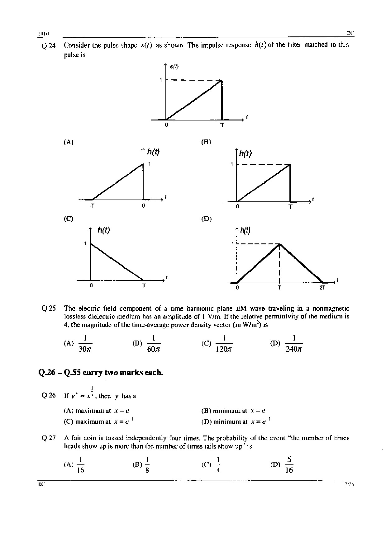 GATE Exam Question Paper 2010 Electronics and Communication Engineering 7