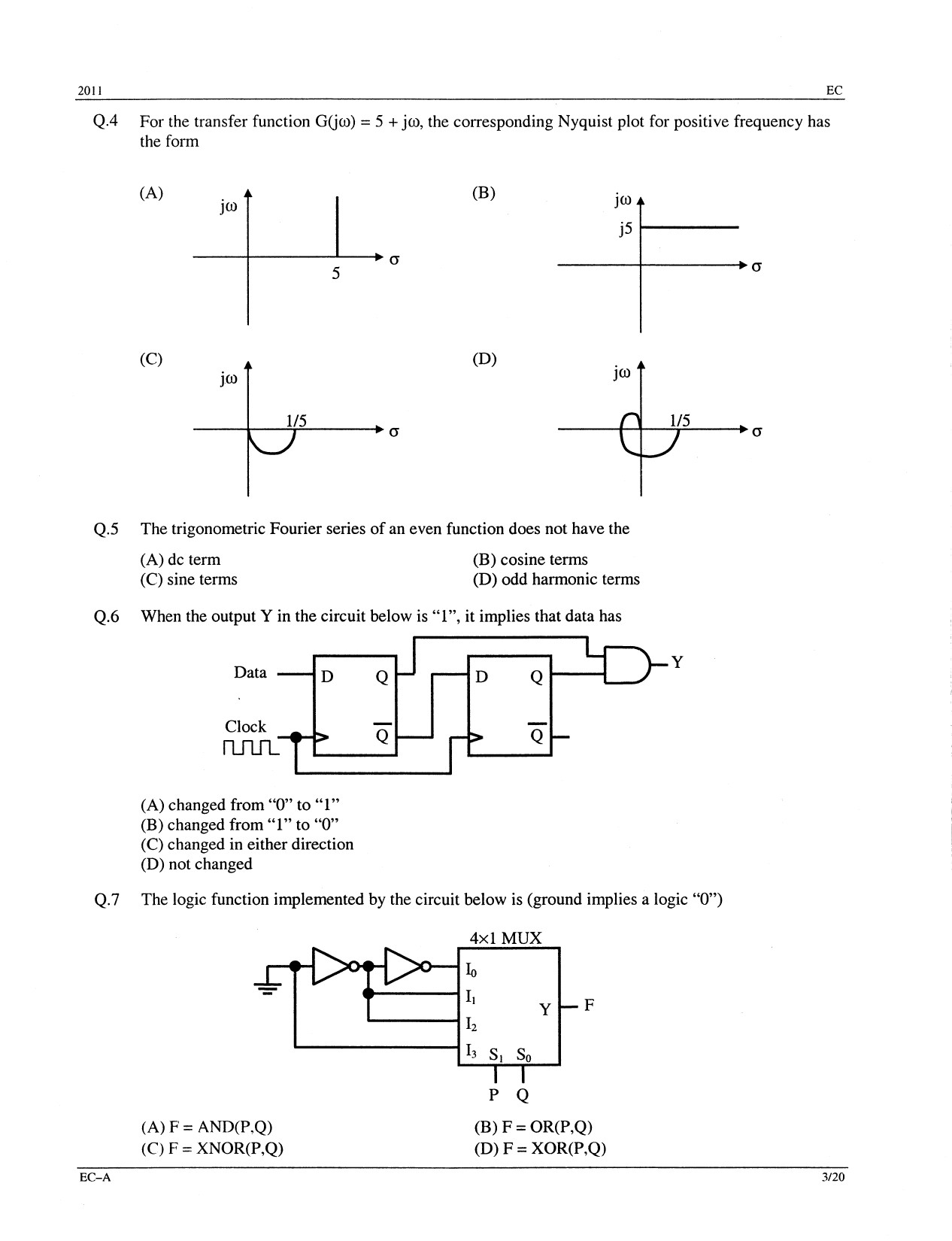 GATE Exam Question Paper 2011 Electronics and Communication Engineering 3