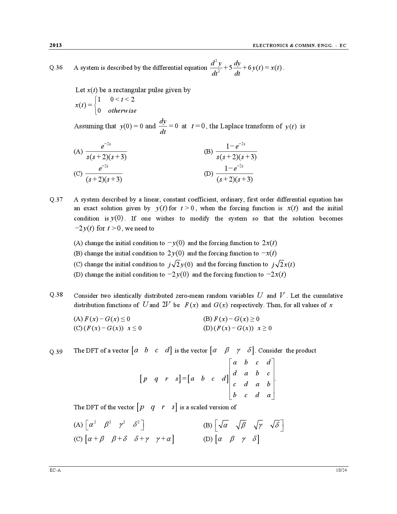 GATE Exam Question Paper 2013 Electronics and Communication Engineering 10