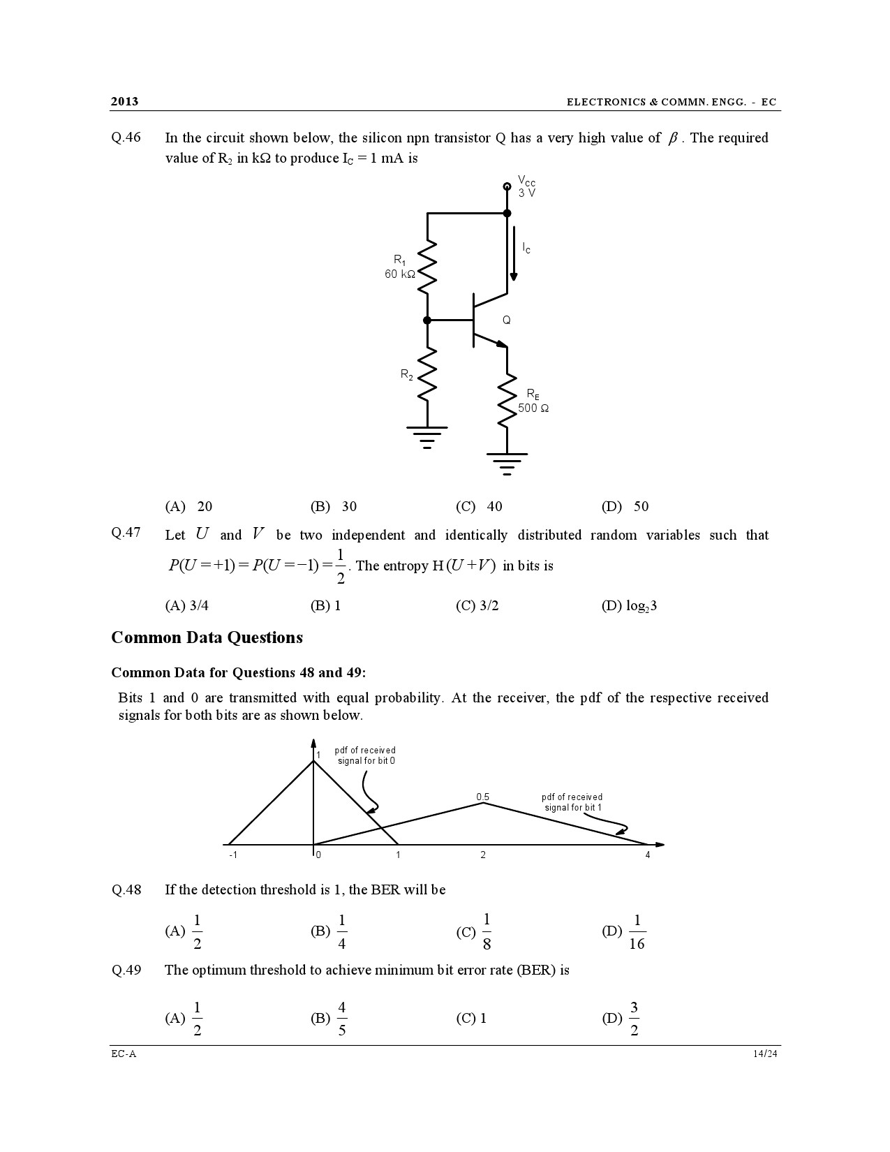 GATE Exam Question Paper 2013 Electronics and Communication Engineering 14