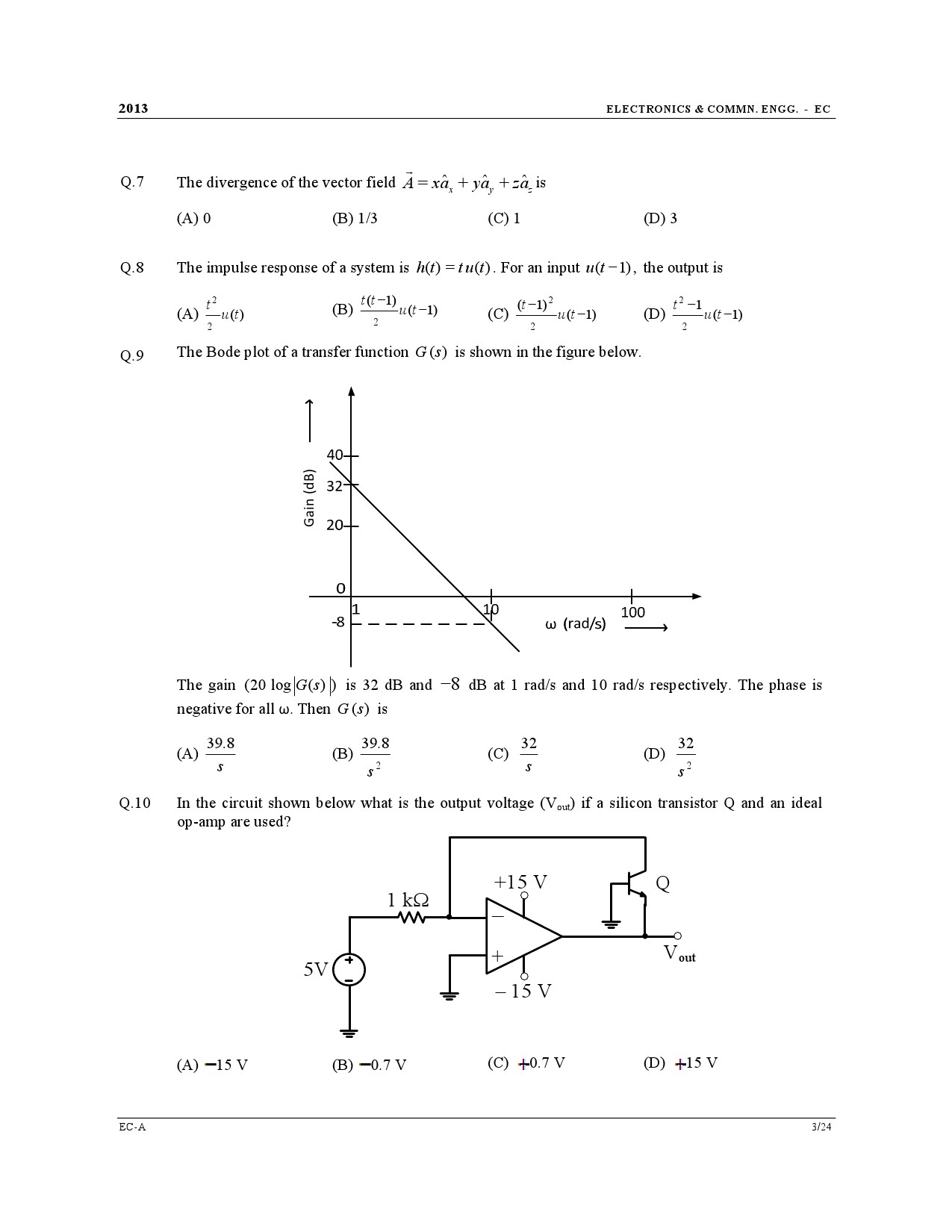 GATE Exam Question Paper 2013 Electronics and Communication Engineering 3