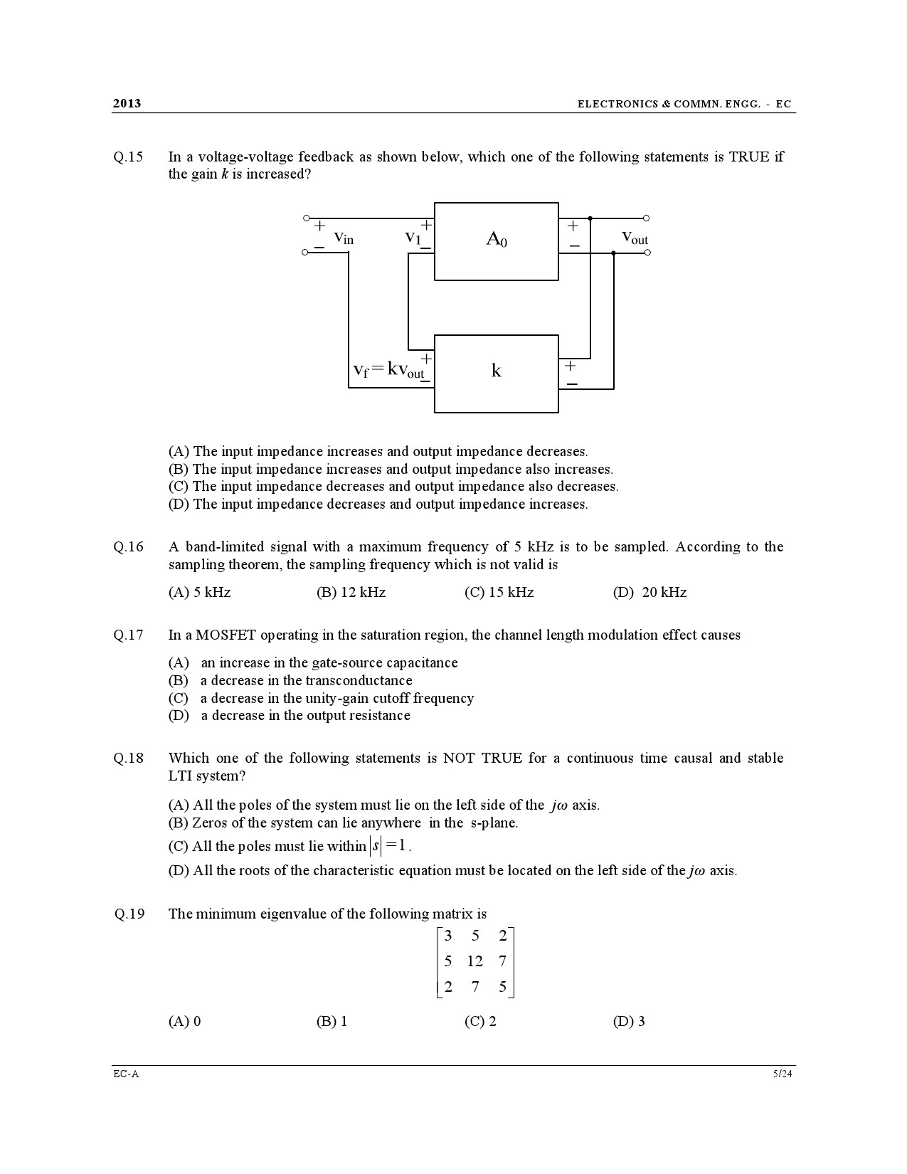 GATE Exam Question Paper 2013 Electronics and Communication Engineering 5