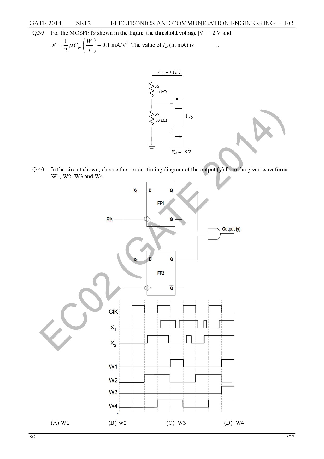 GATE Exam Question Paper 2014 Electronics and Communication Engineering Set 2 14