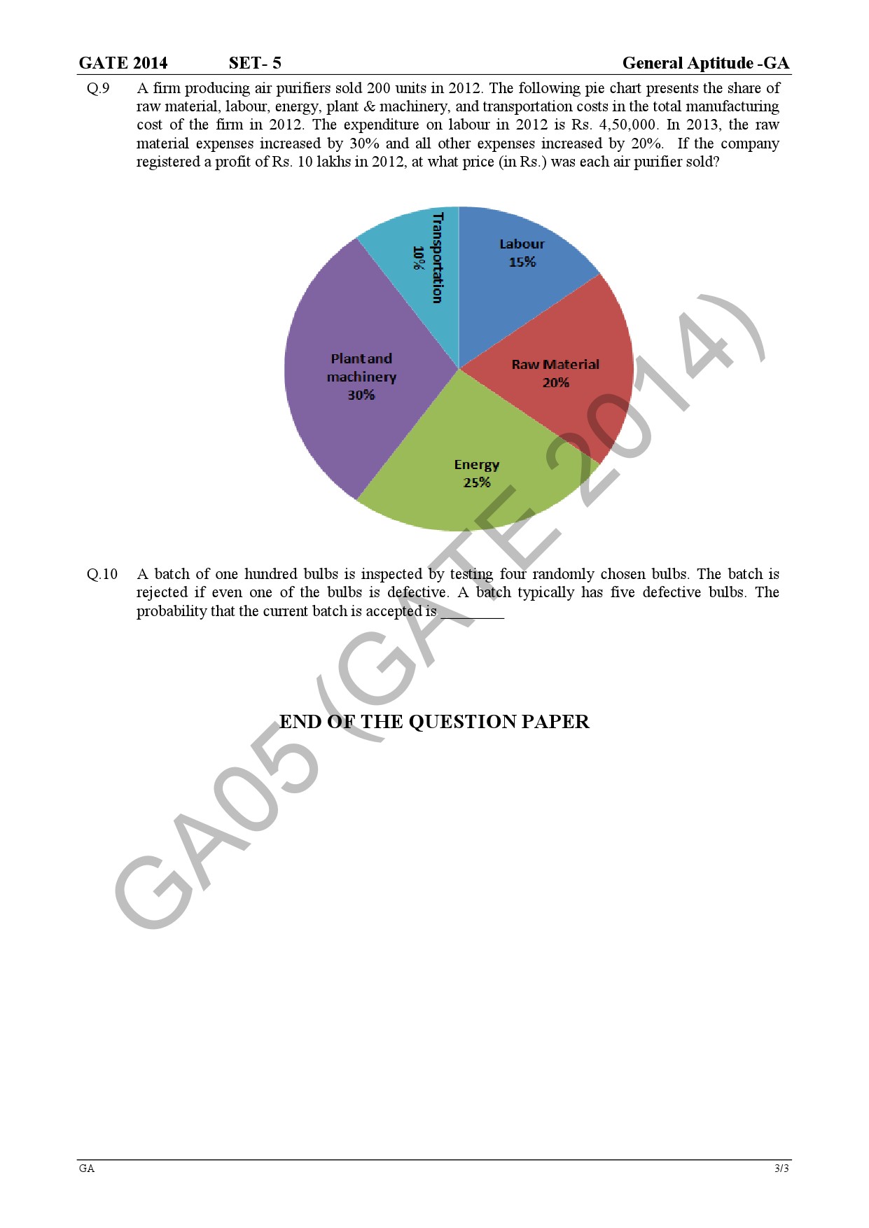 GATE Exam Question Paper 2014 Electronics and Communication Engineering Set 3 7