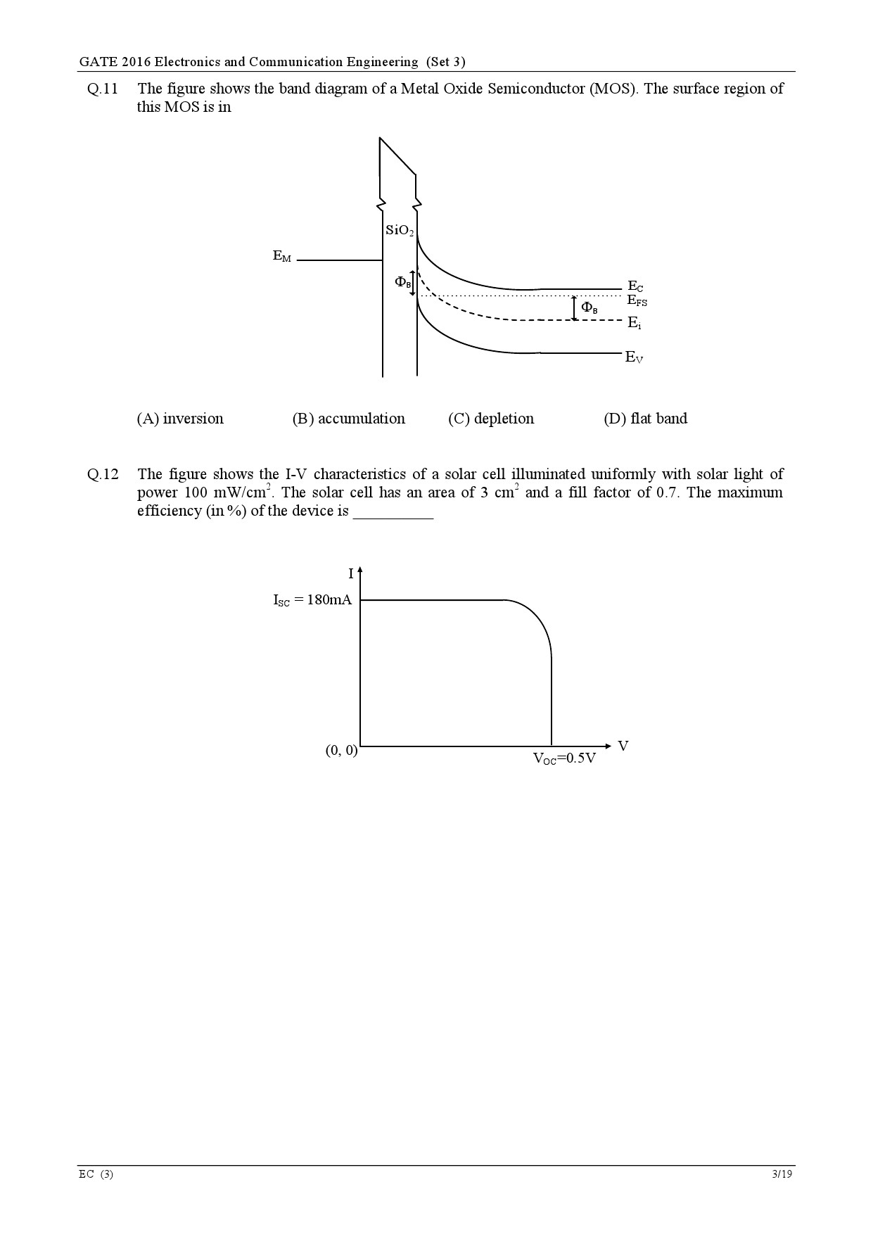 GATE Exam Question Paper 2016 Electronics and Communication Engineering Set 3 6