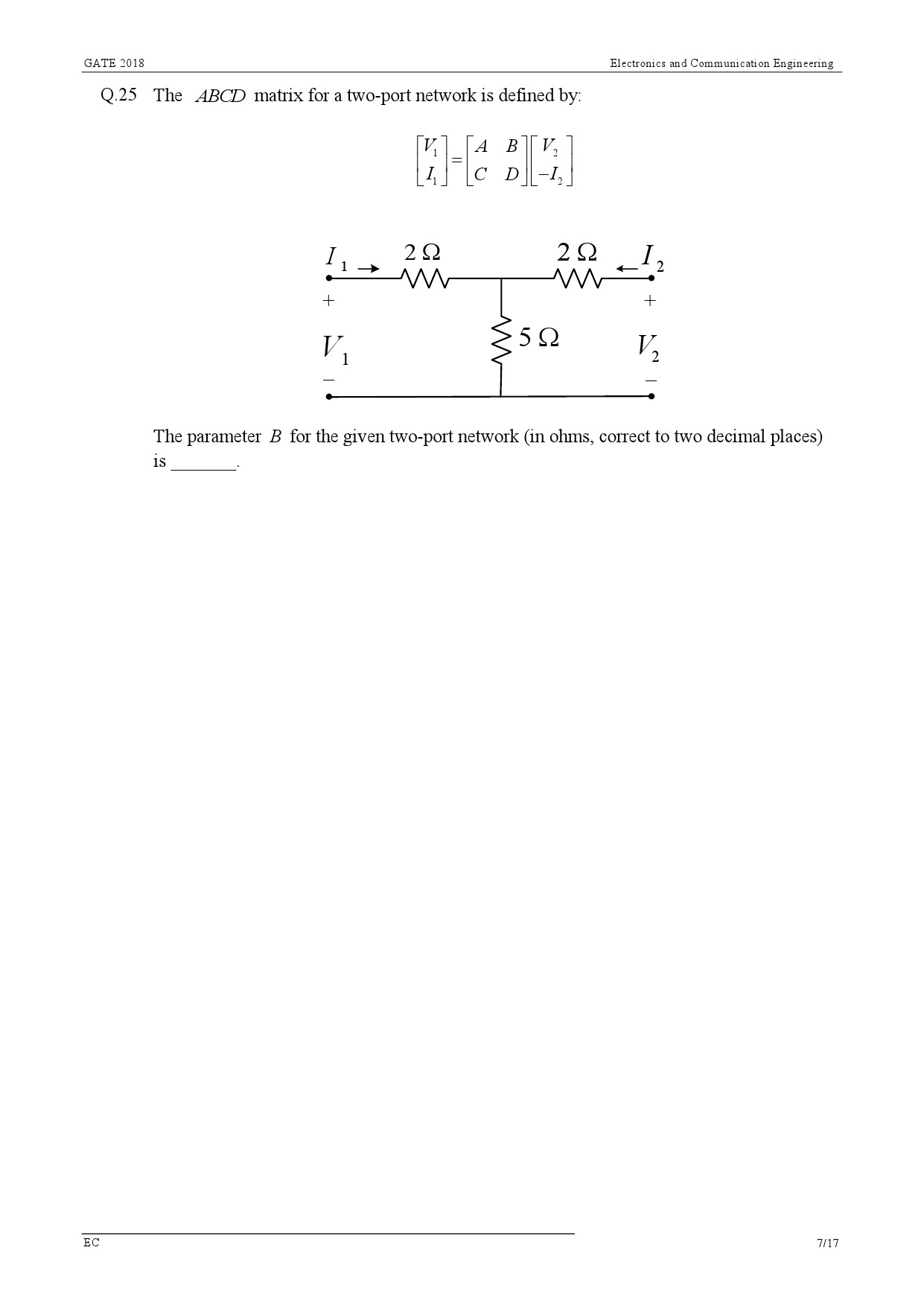 GATE Exam Question Paper 2018 Electronics and Communication Engineering 10