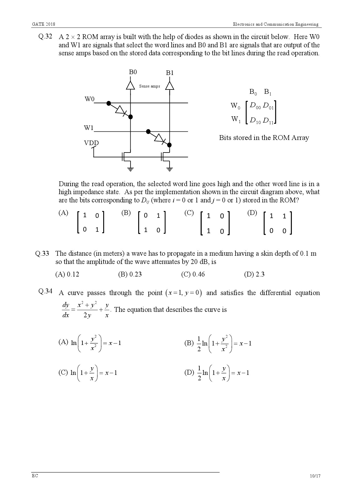 GATE Exam Question Paper 2018 Electronics and Communication Engineering 13