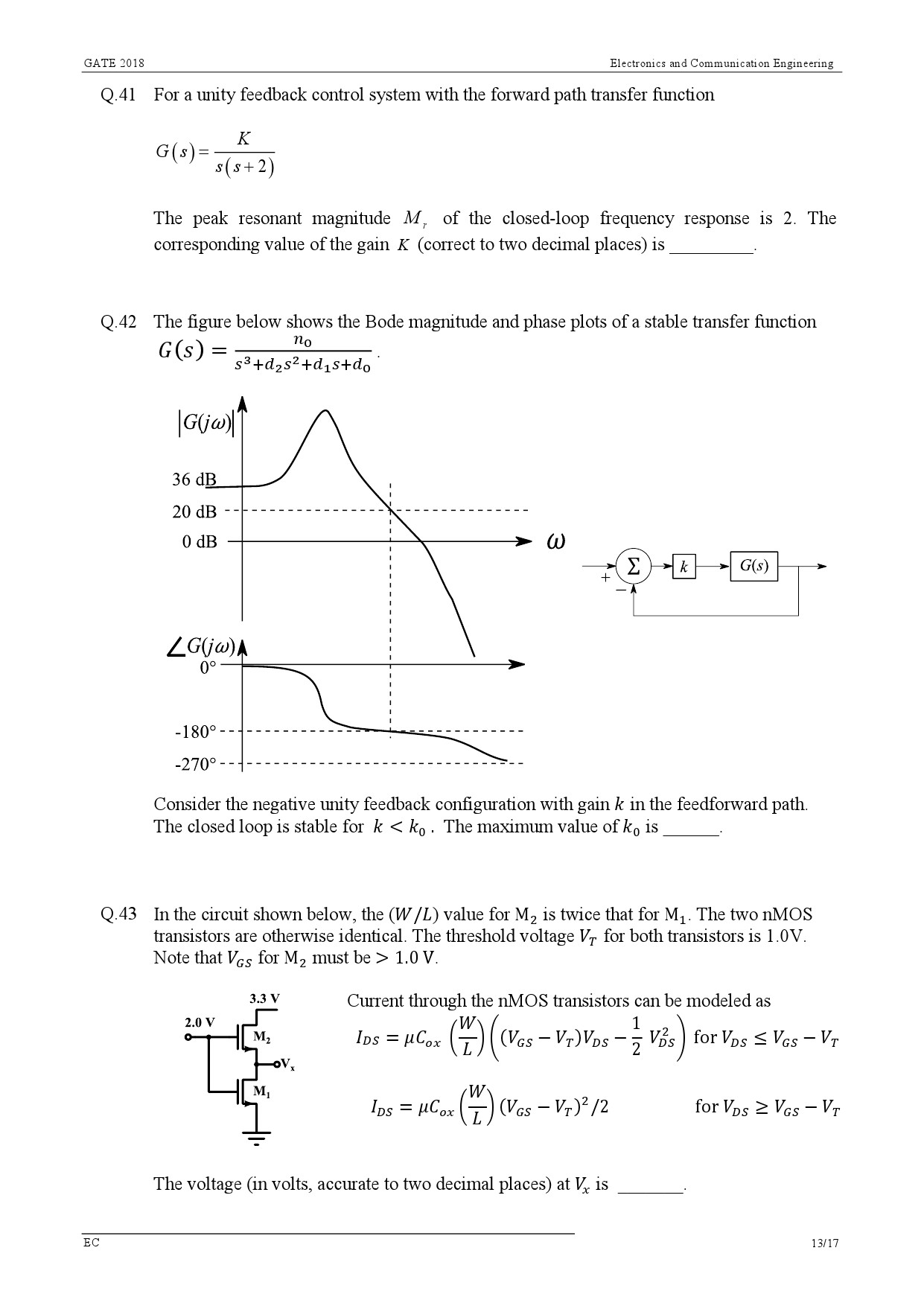 GATE Exam Question Paper 2018 Electronics and Communication Engineering 16