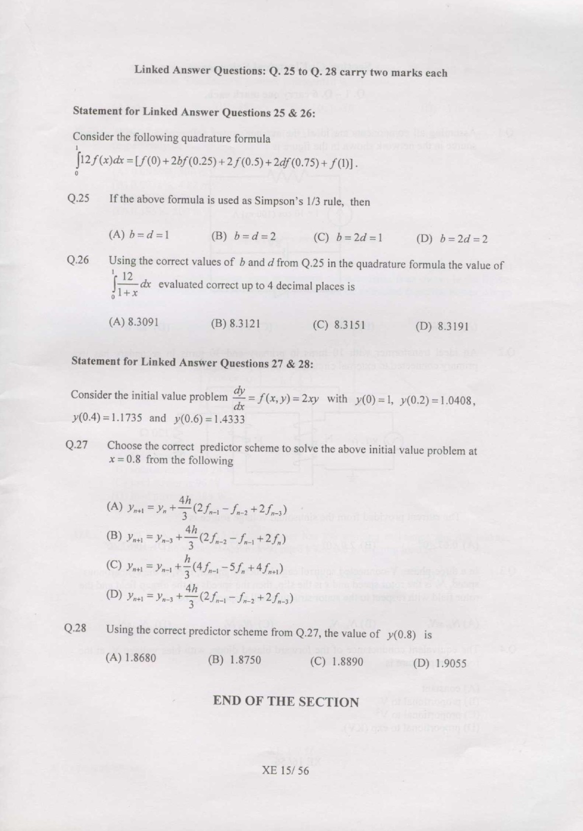 GATE Exam Question Paper 2007 Engineering Sciences 15