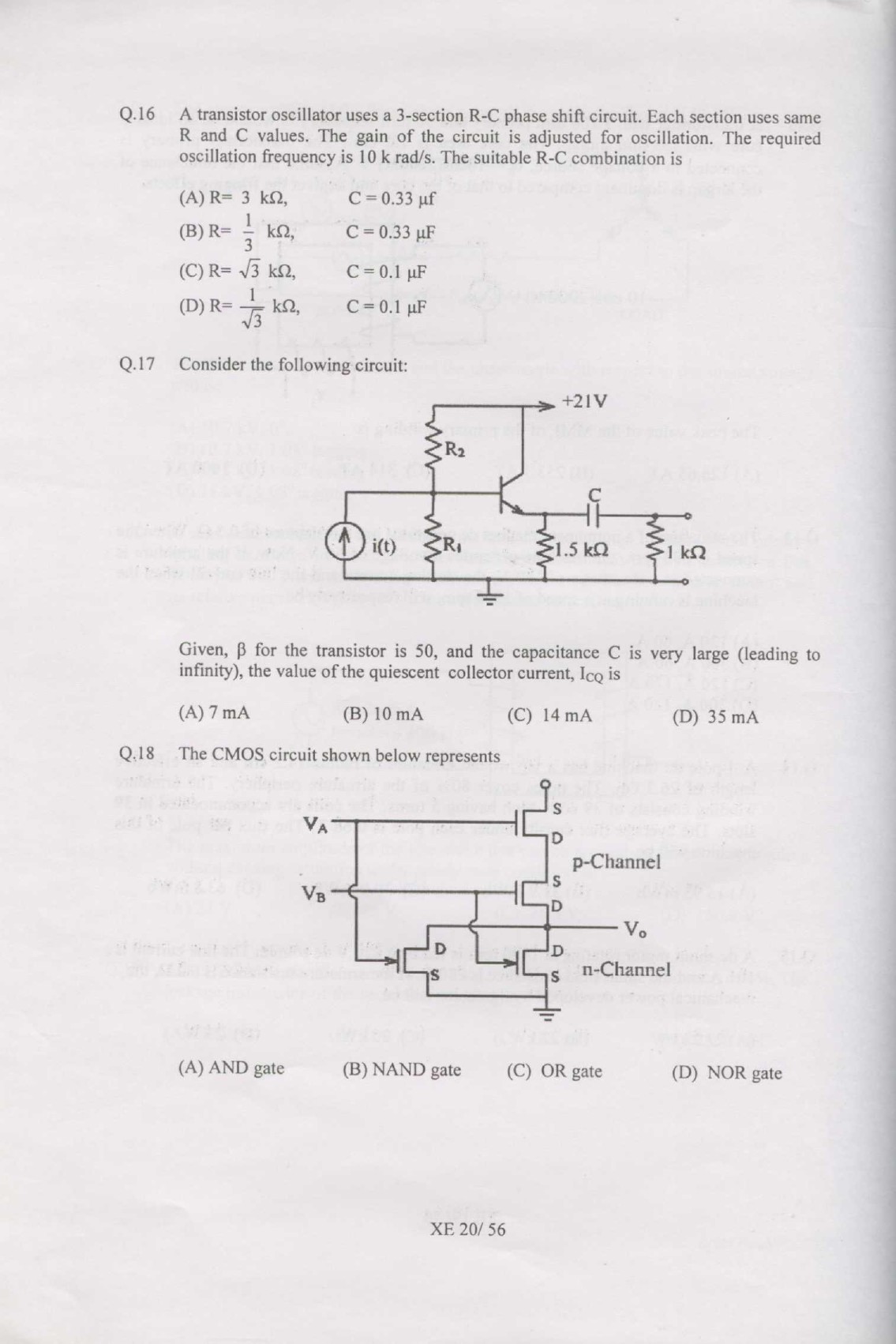 GATE Exam Question Paper 2007 Engineering Sciences 20