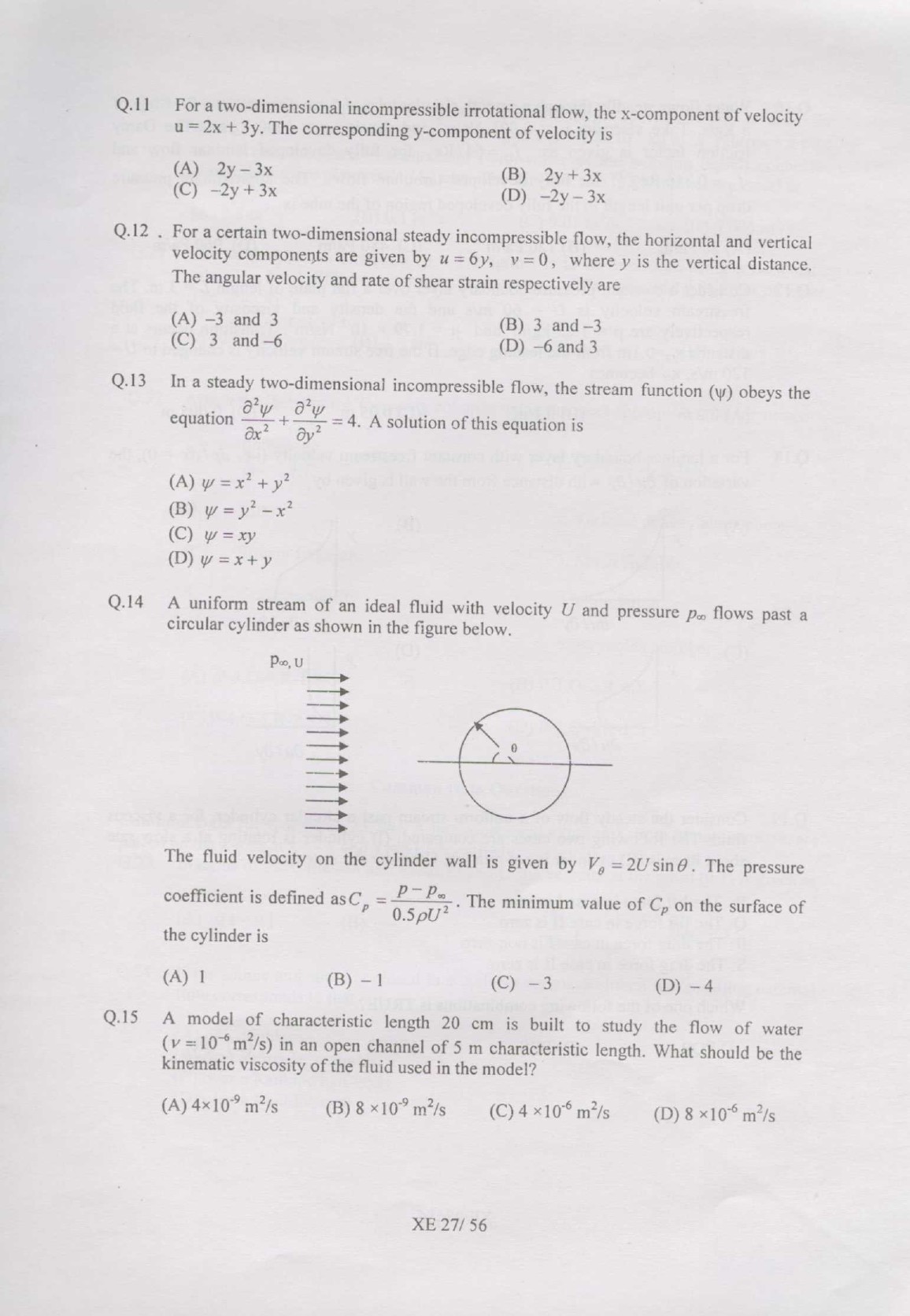 GATE Exam Question Paper 2007 Engineering Sciences 27