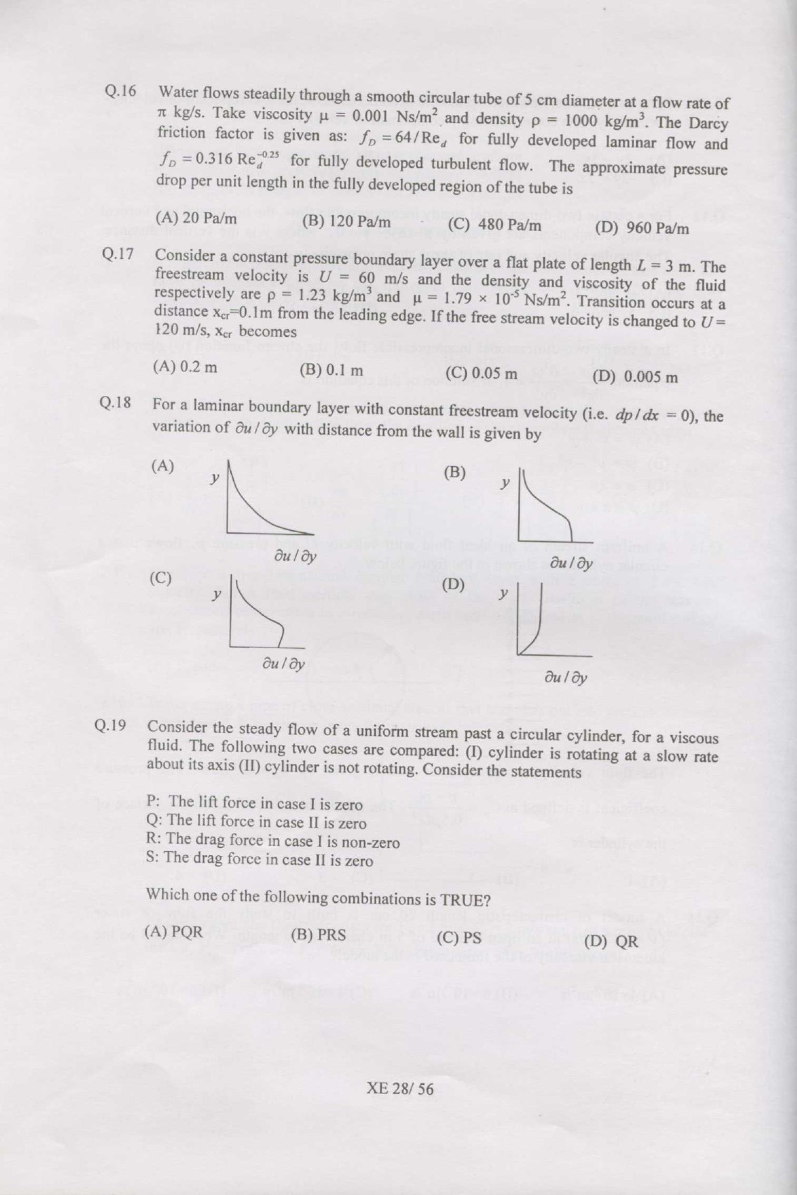 GATE Exam Question Paper 2007 Engineering Sciences 28