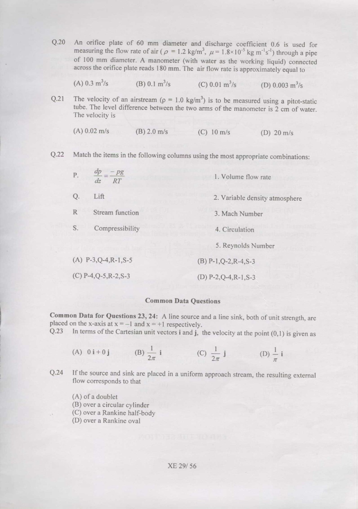 GATE Exam Question Paper 2007 Engineering Sciences 29