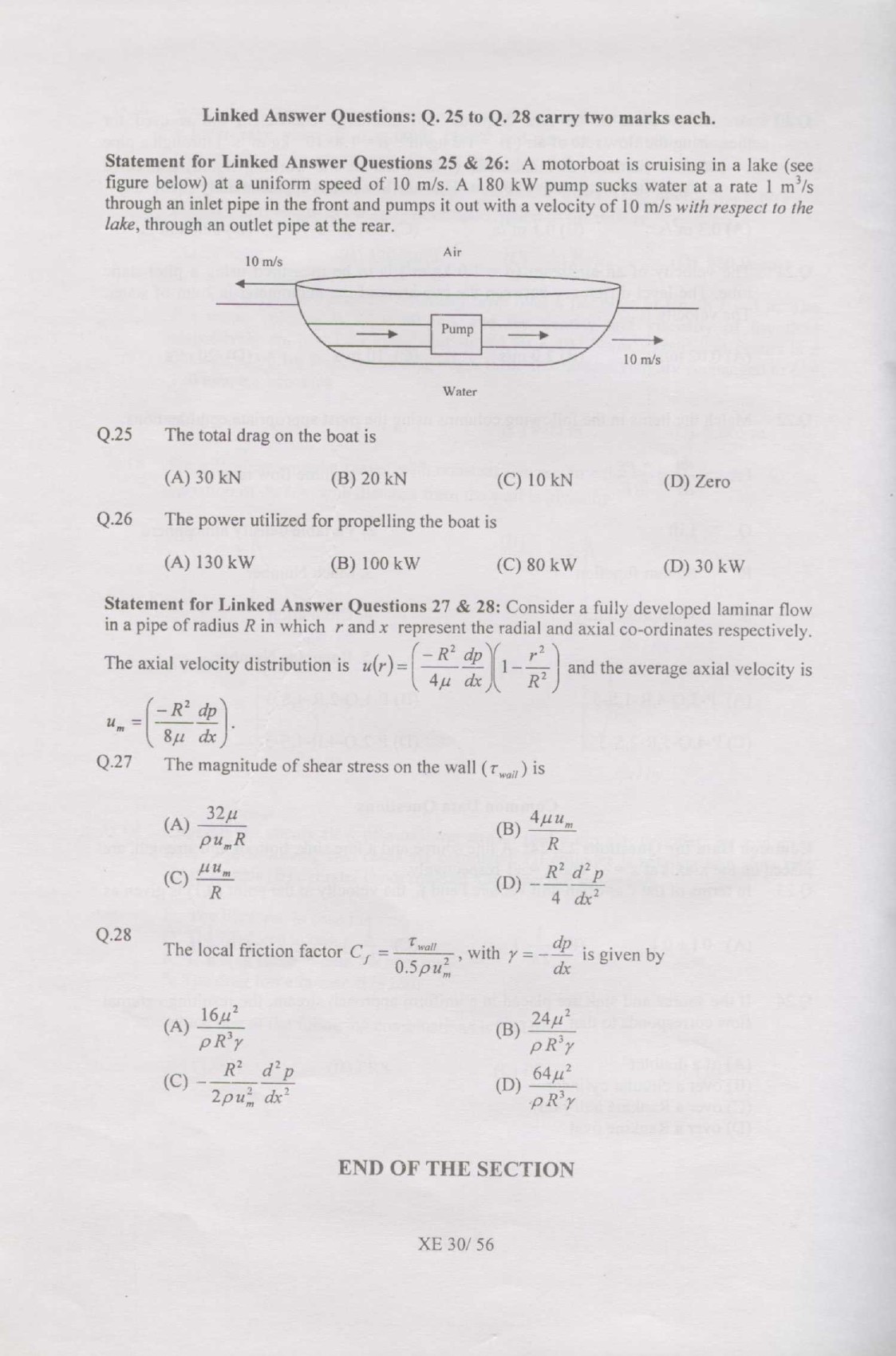 GATE Exam Question Paper 2007 Engineering Sciences 30