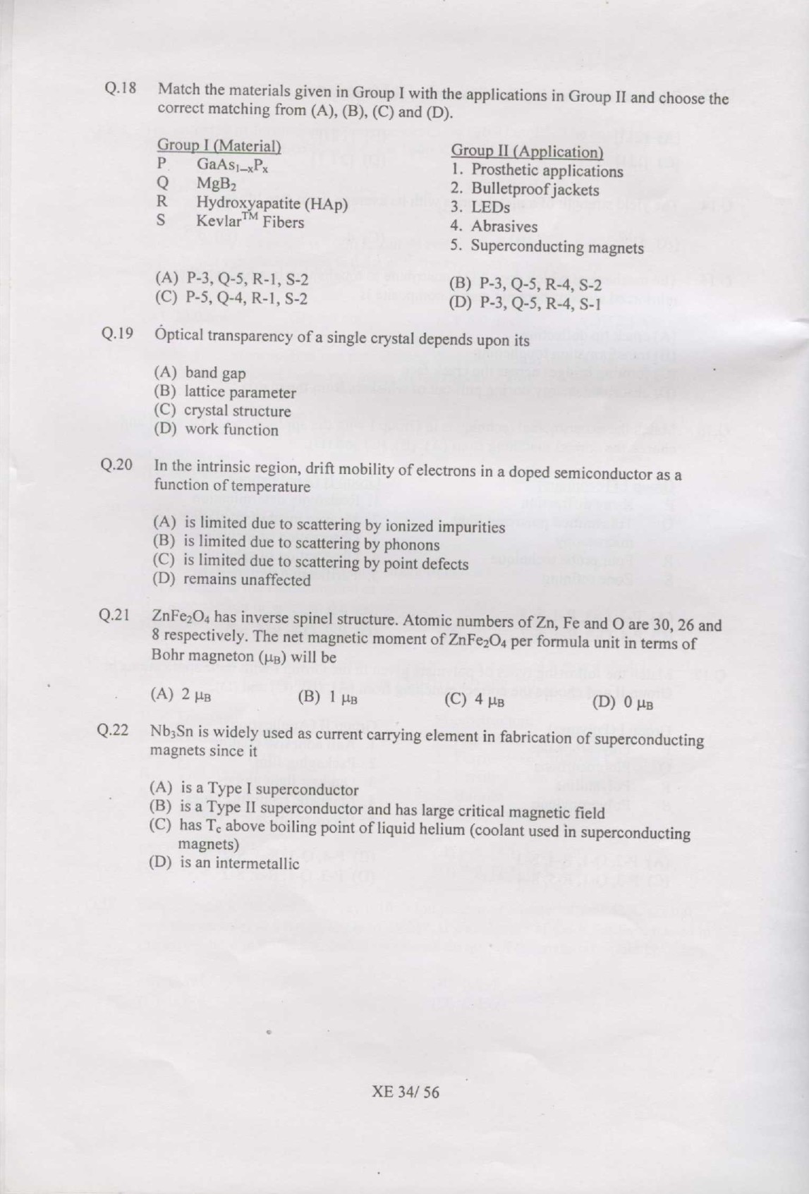 GATE Exam Question Paper 2007 Engineering Sciences 34