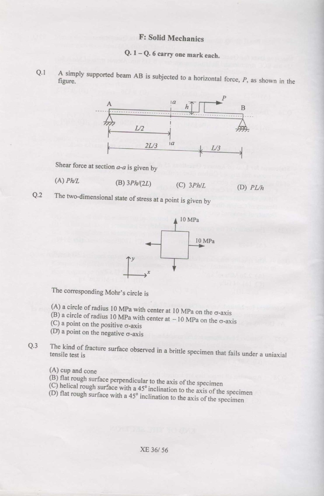 GATE Exam Question Paper 2007 Engineering Sciences 36