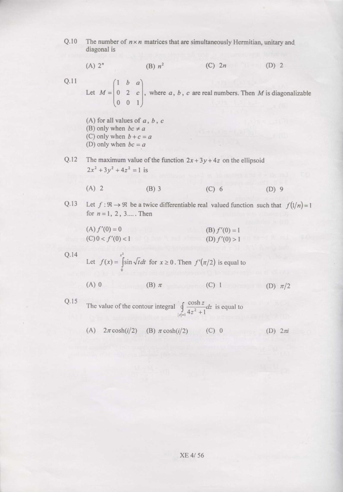 GATE Exam Question Paper 2007 Engineering Sciences 4