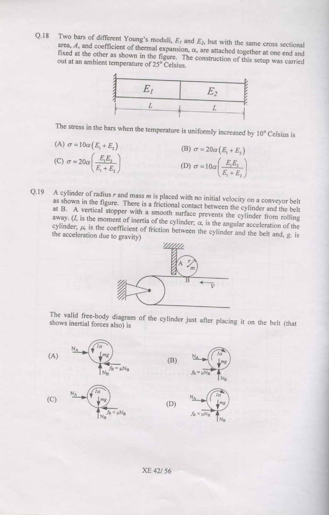 GATE Exam Question Paper 2007 Engineering Sciences 42