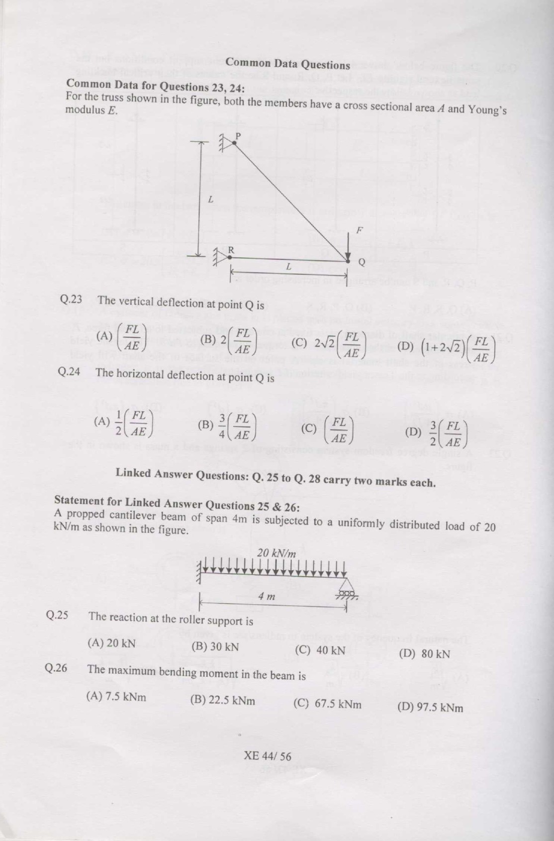 GATE Exam Question Paper 2007 Engineering Sciences 44