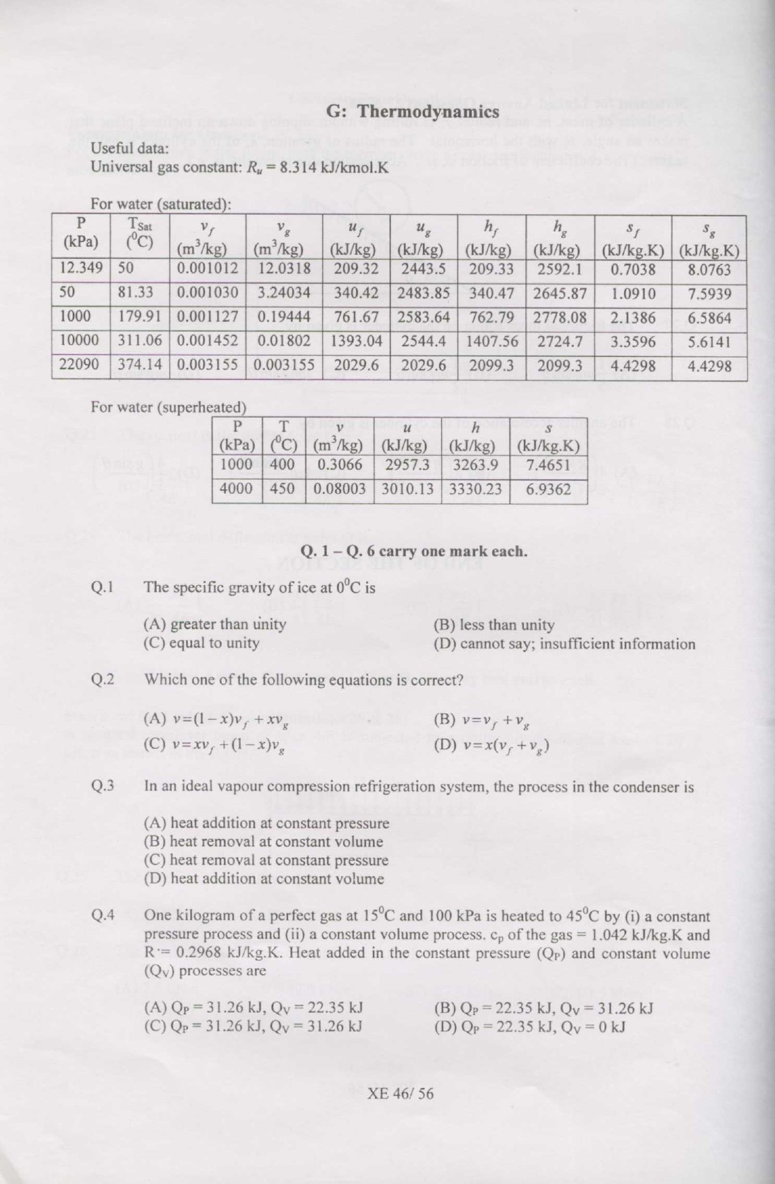 GATE Exam Question Paper 2007 Engineering Sciences 46