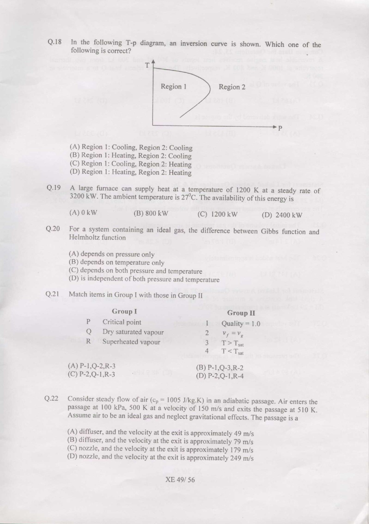 GATE Exam Question Paper 2007 Engineering Sciences 49