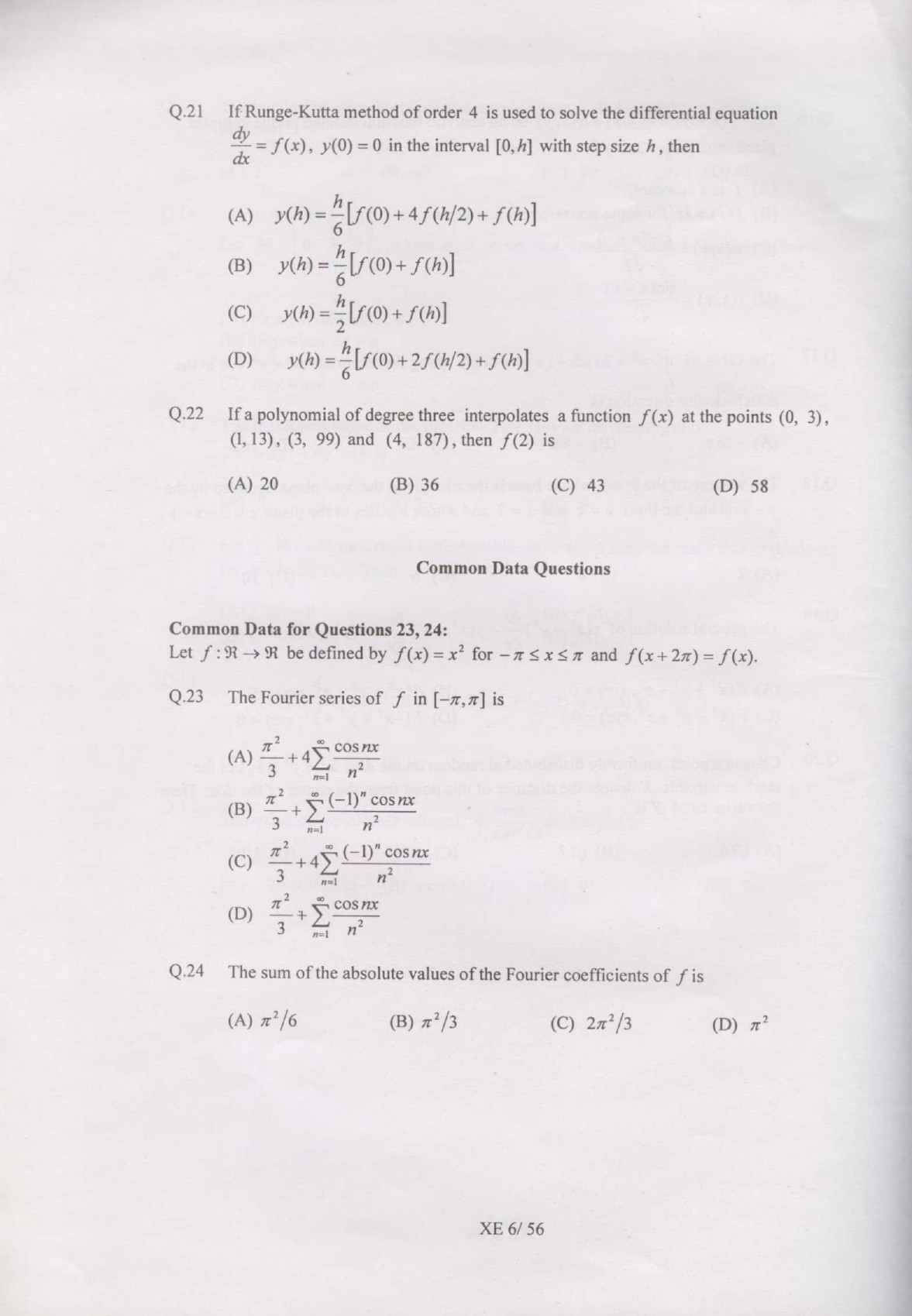 GATE Exam Question Paper 2007 Engineering Sciences 6