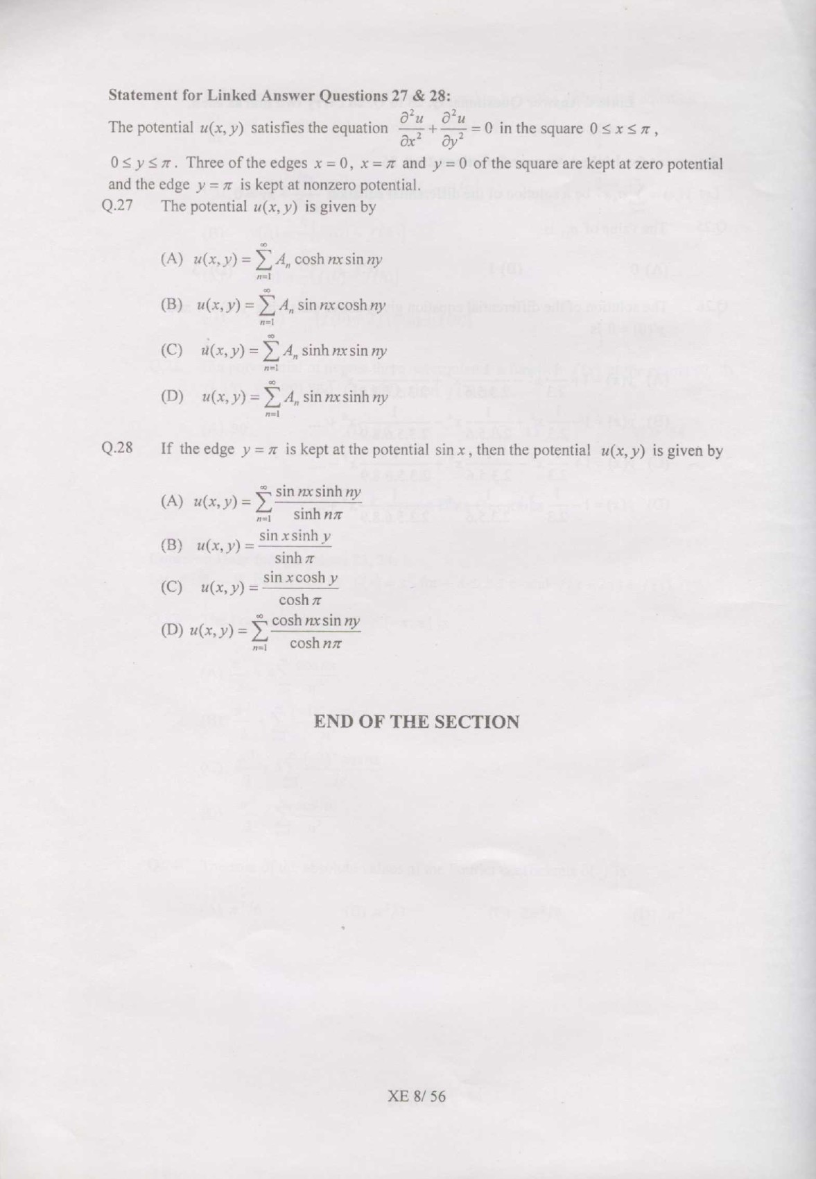 GATE Exam Question Paper 2007 Engineering Sciences 8