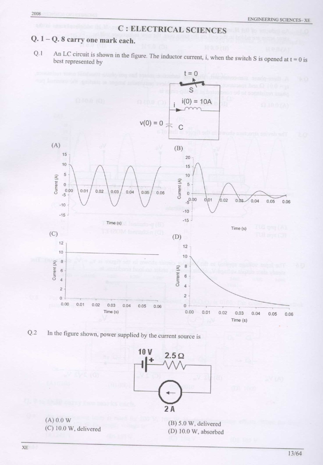 GATE Exam Question Paper 2008 Engineering Sciences 13
