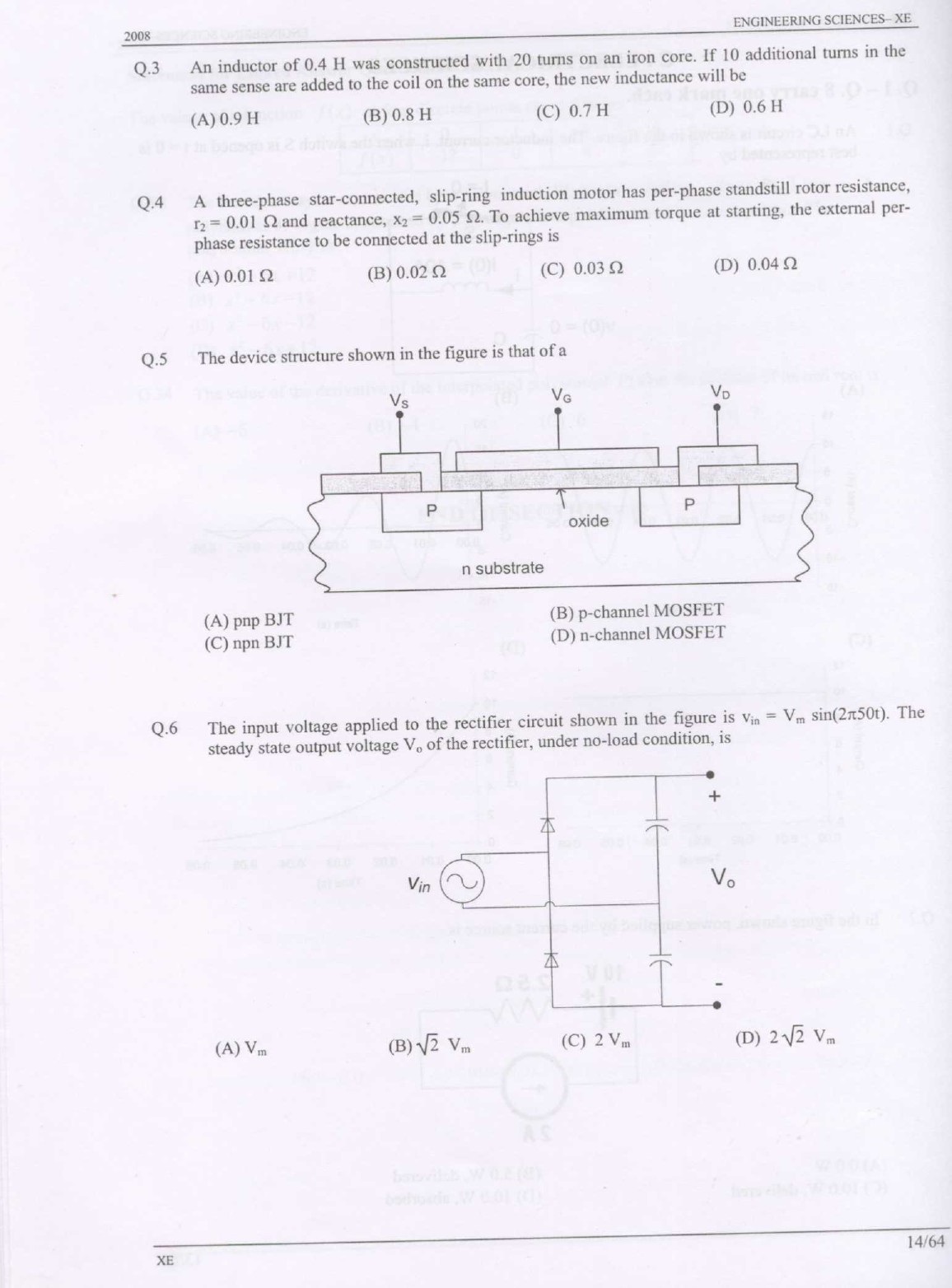 GATE Exam Question Paper 2008 Engineering Sciences 14