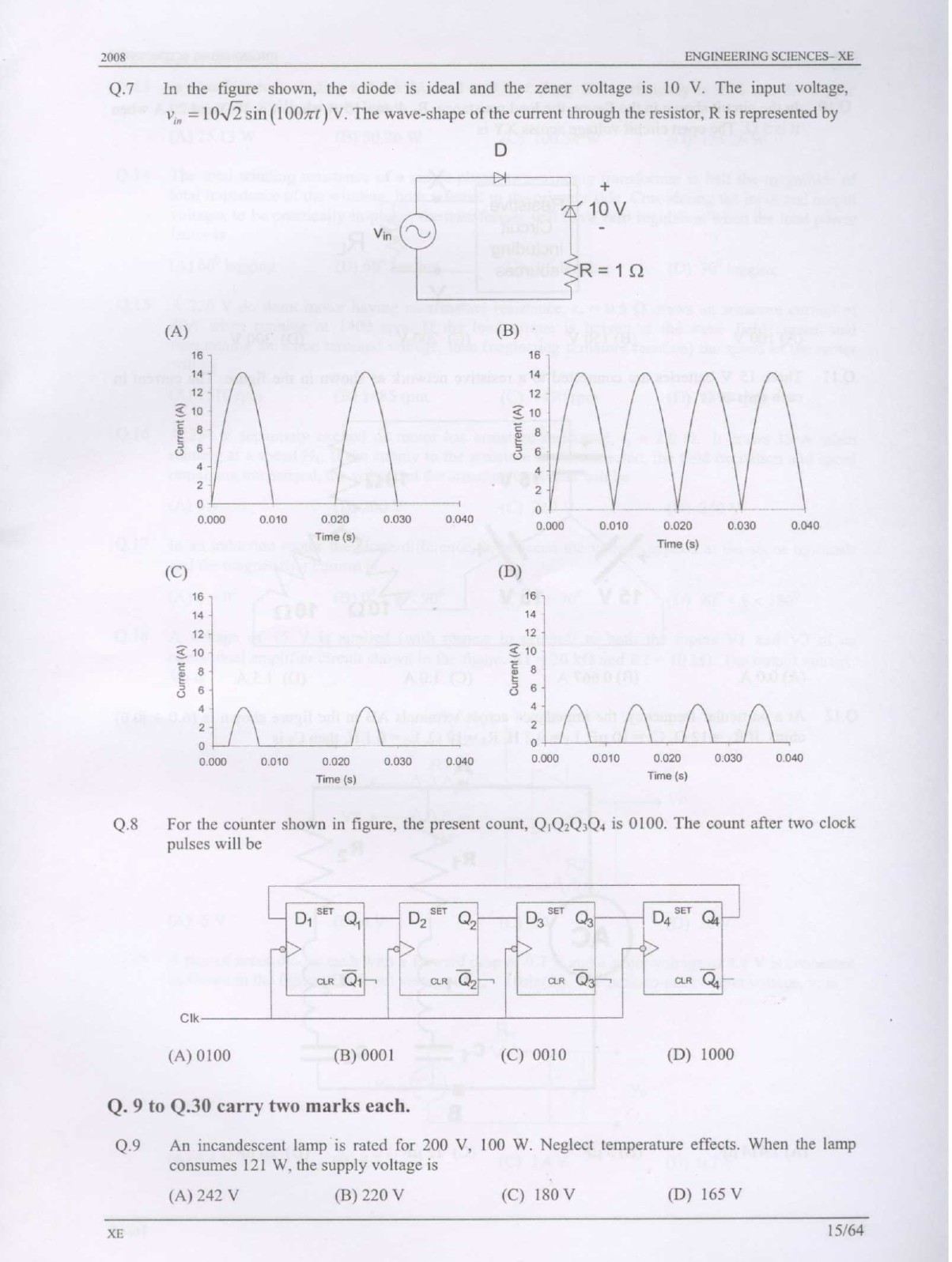 GATE Exam Question Paper 2008 Engineering Sciences 15
