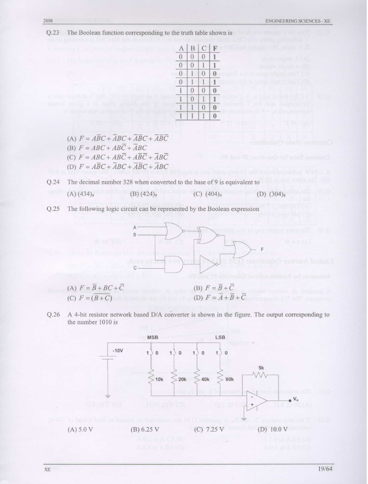 GATE Exam Question Paper 2008 Engineering Sciences 19