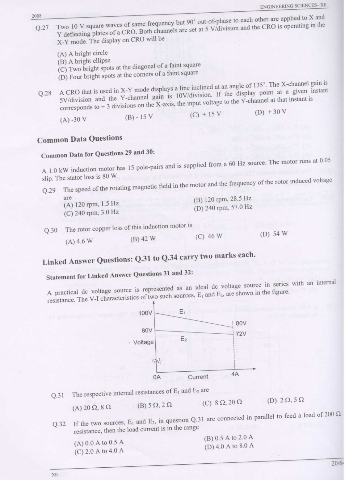 GATE Exam Question Paper 2008 Engineering Sciences 20