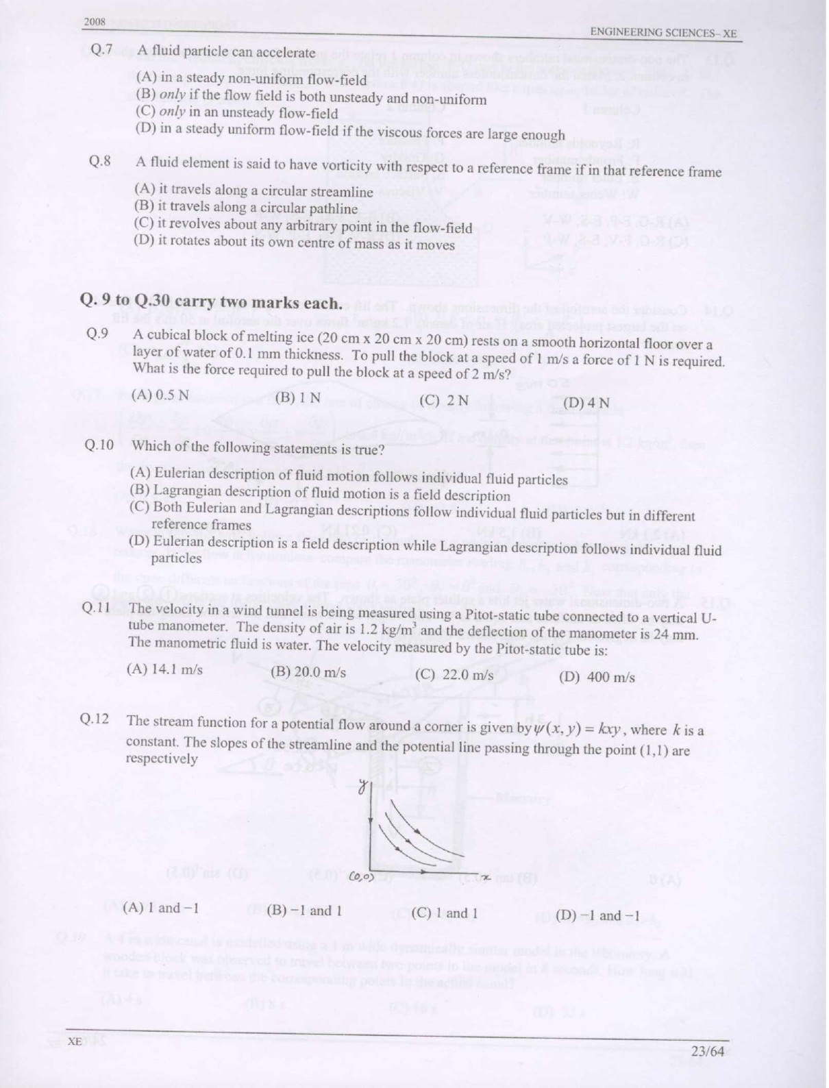 GATE Exam Question Paper 2008 Engineering Sciences 23