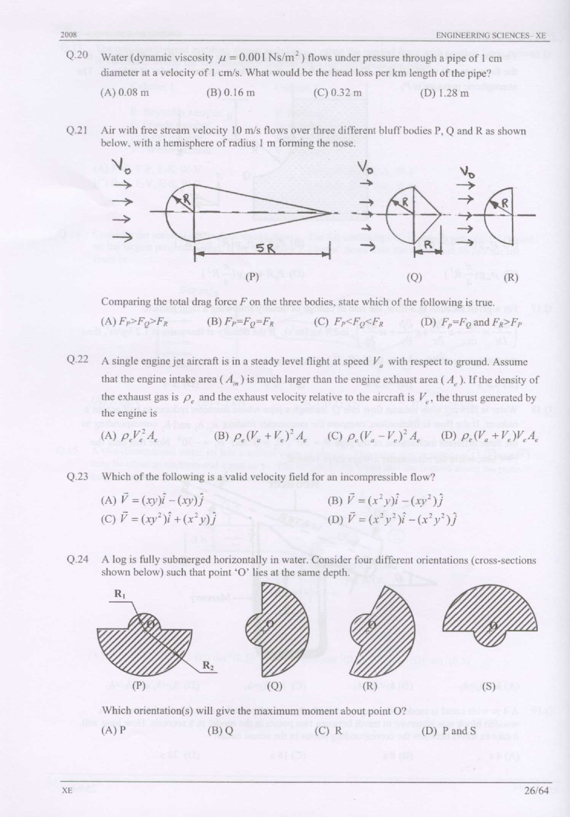 GATE Exam Question Paper 2008 Engineering Sciences 26