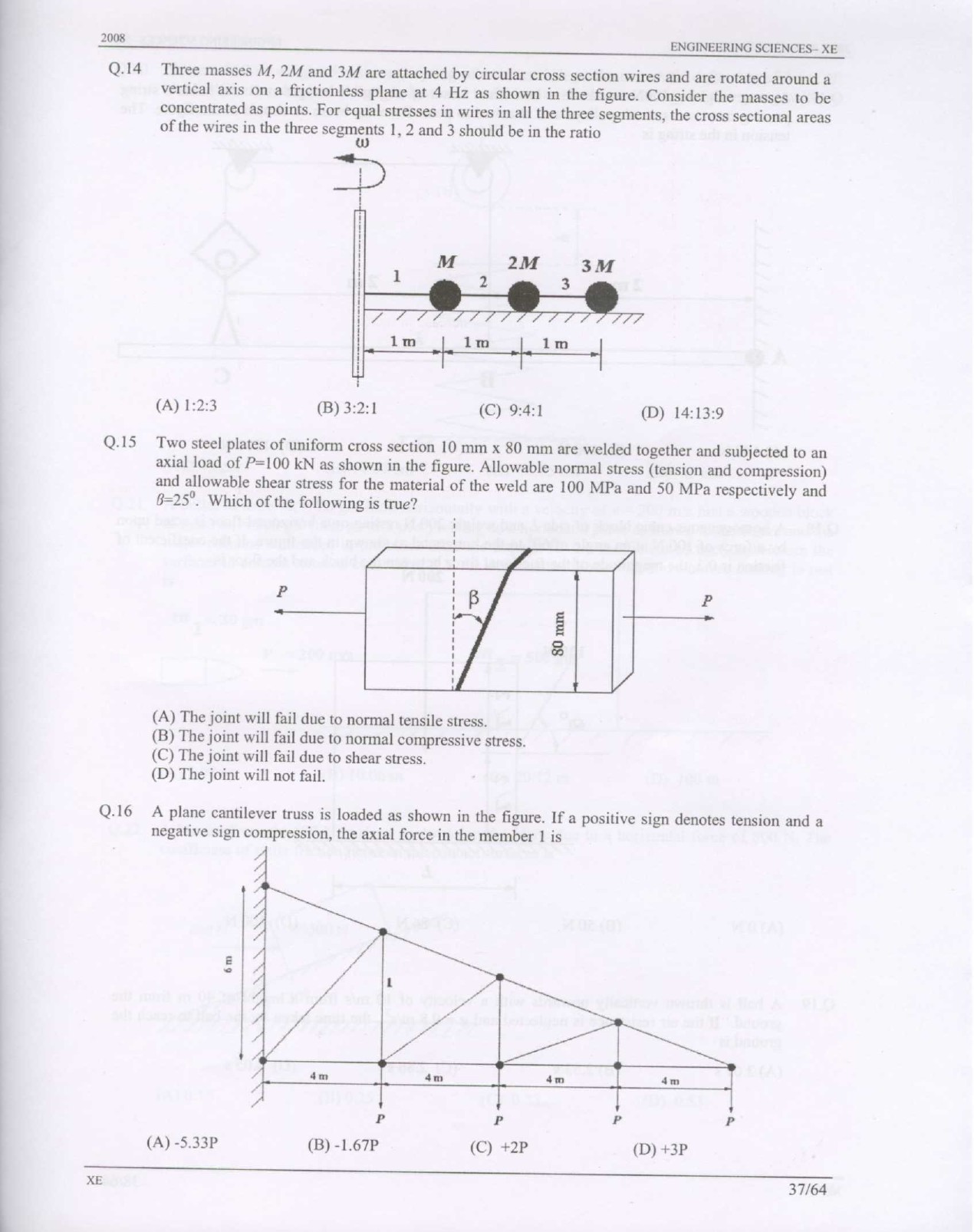 GATE Exam Question Paper 2008 Engineering Sciences 37