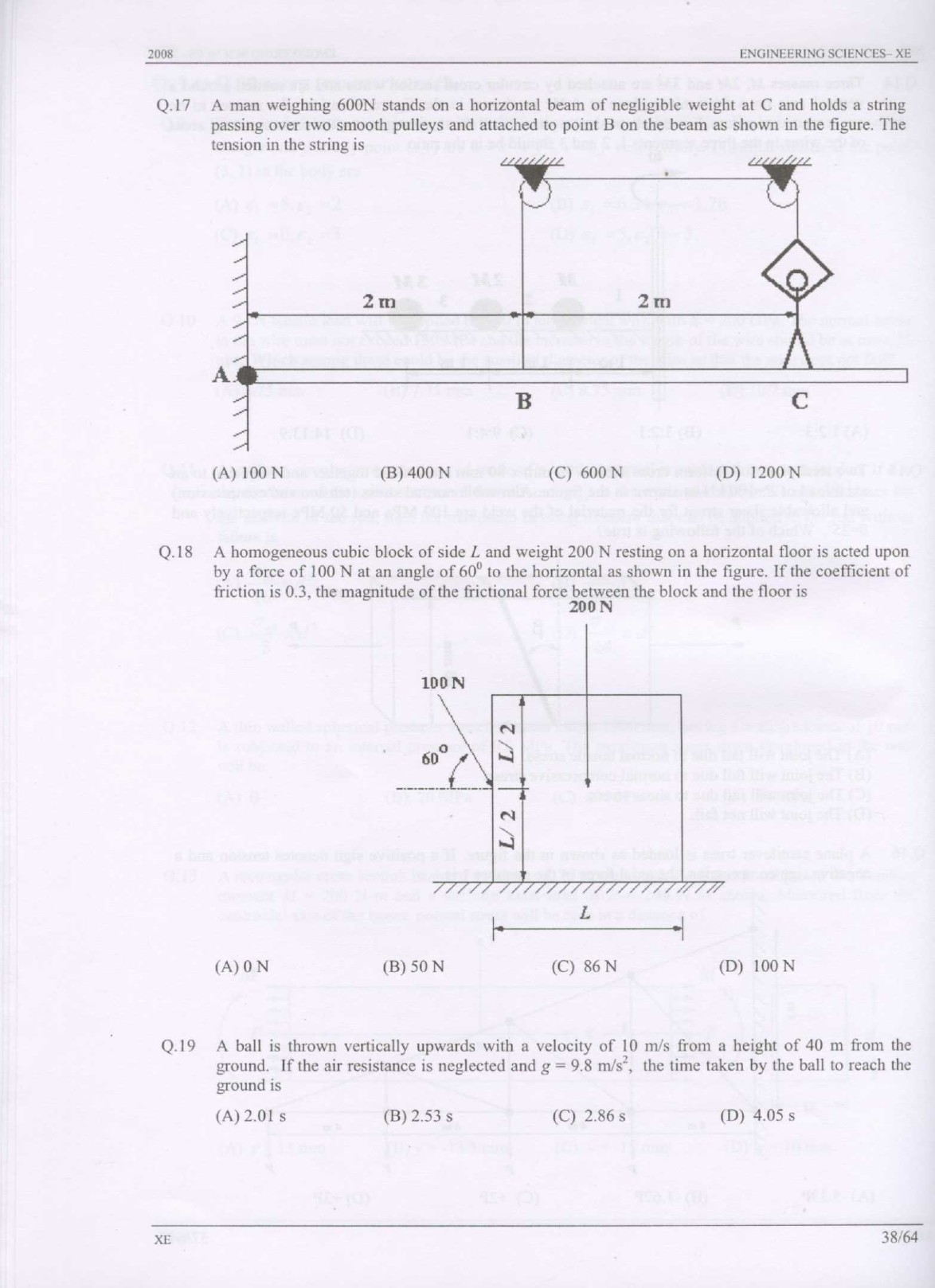 GATE Exam Question Paper 2008 Engineering Sciences 38