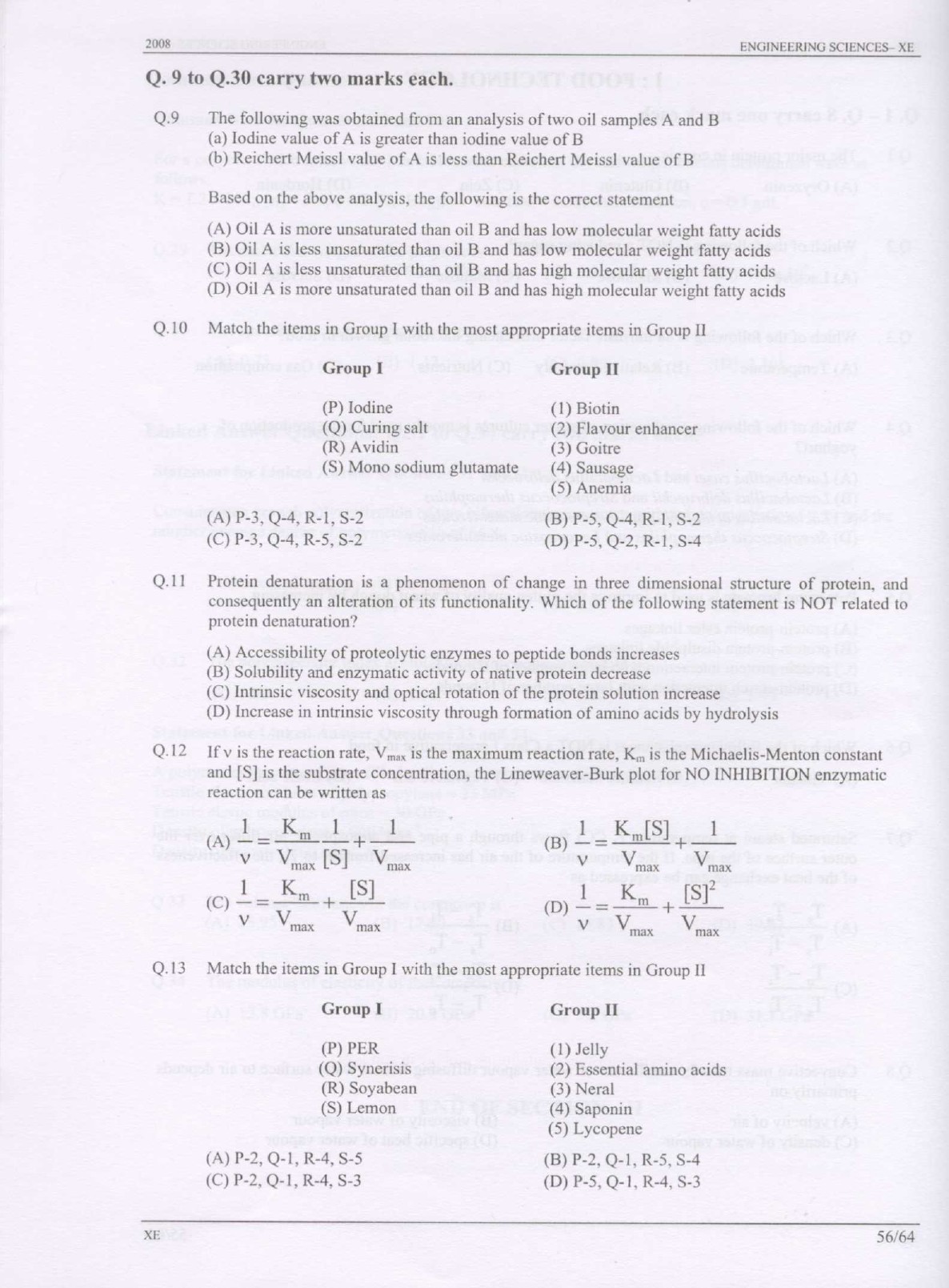 GATE Exam Question Paper 2008 Engineering Sciences 56