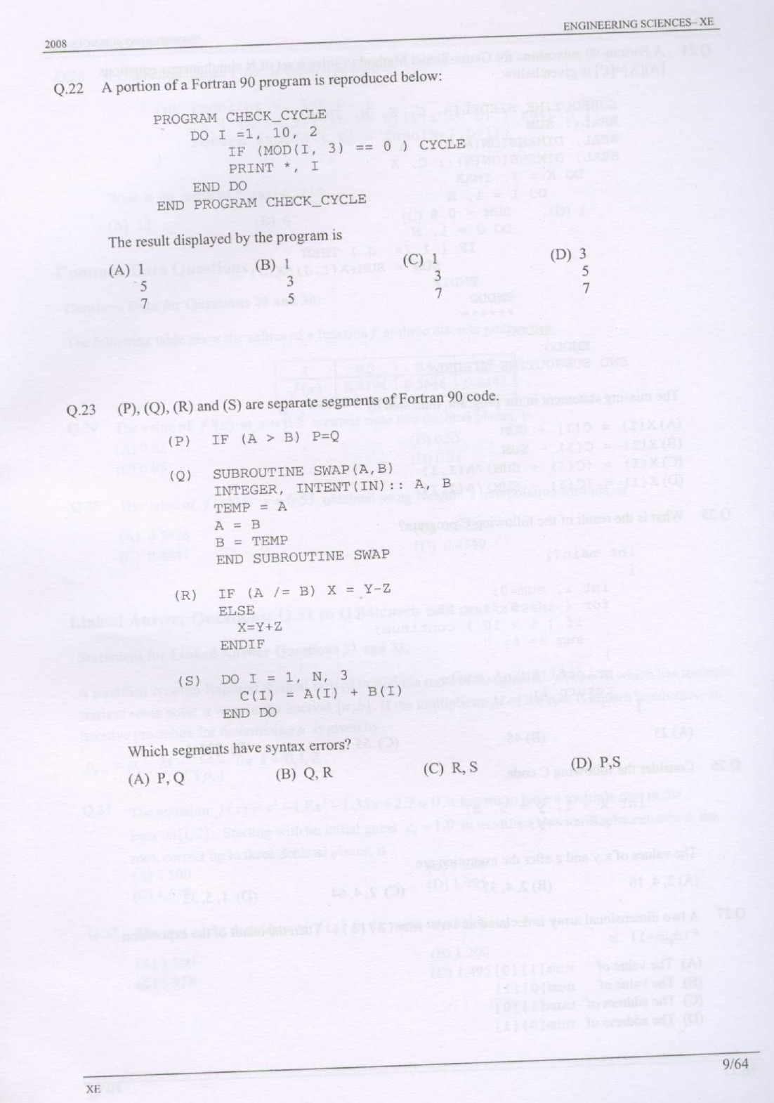 GATE Exam Question Paper 2008 Engineering Sciences 9