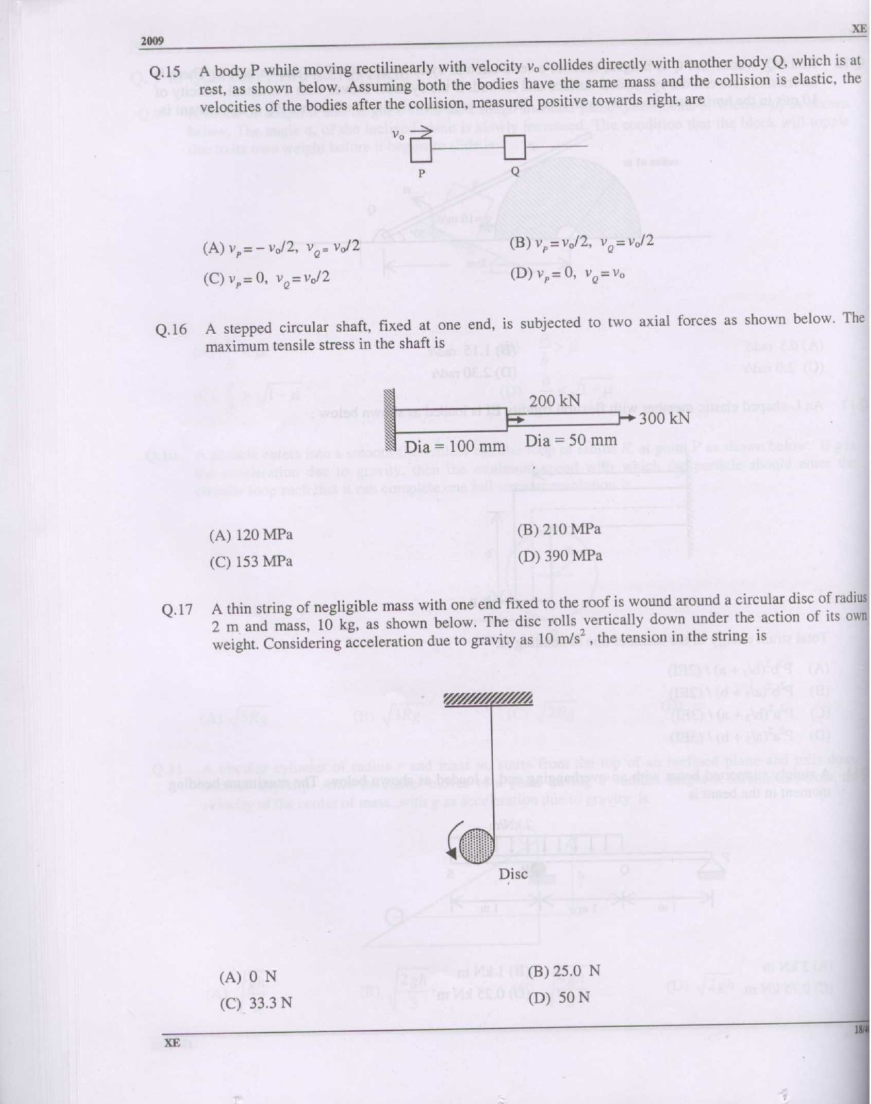 GATE Exam Question Paper 2009 Engineering Sciences 18