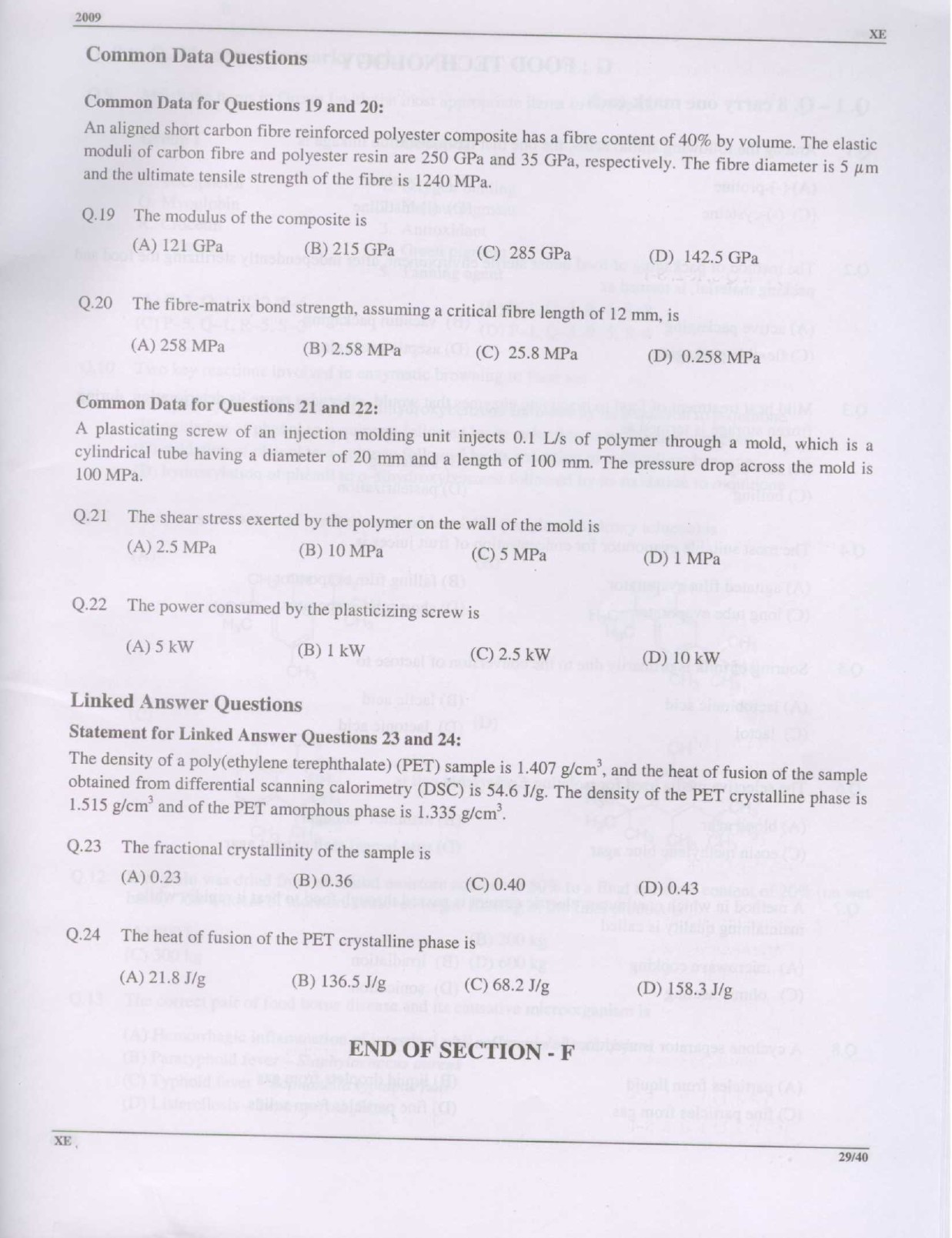 GATE Exam Question Paper 2009 Engineering Sciences 29