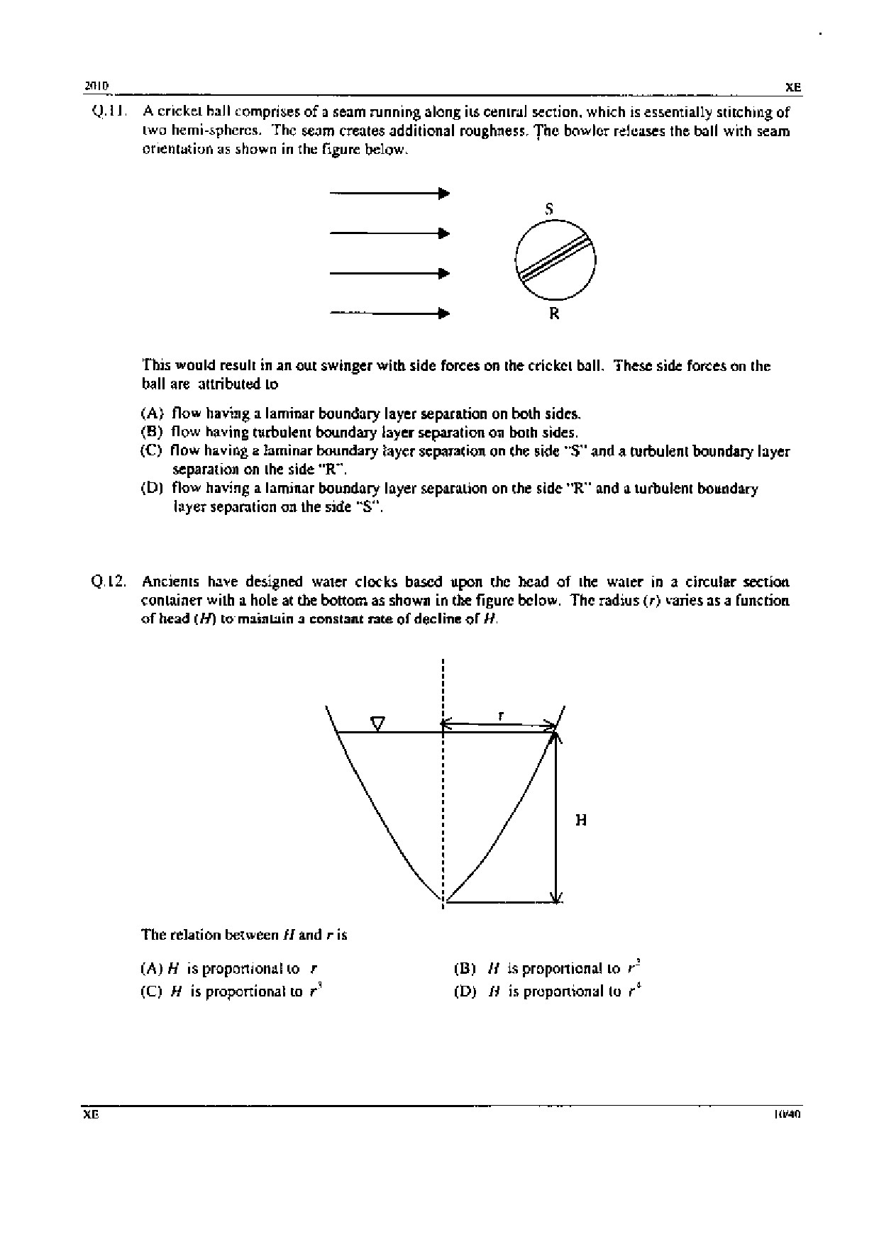 GATE Exam Question Paper 2010 Engineering Sciences 10
