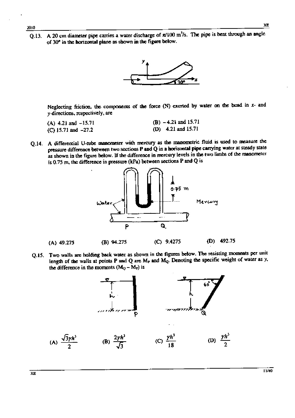 GATE Exam Question Paper 2010 Engineering Sciences 11