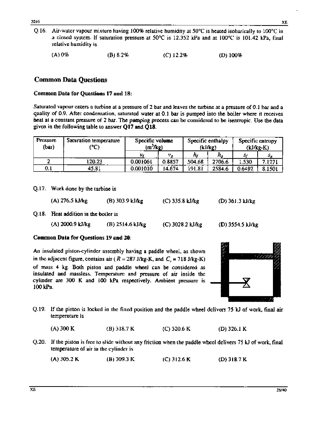 GATE Exam Question Paper 2010 Engineering Sciences 26