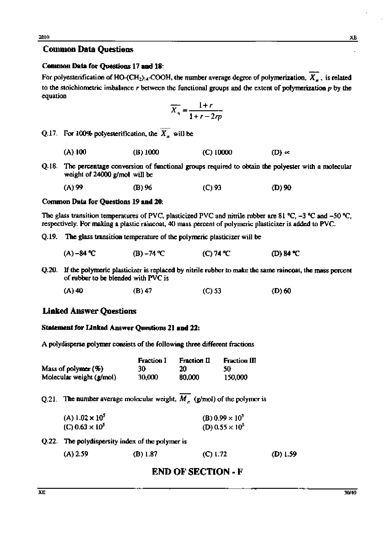 GATE Exam Question Paper 2010 Engineering Sciences 30
