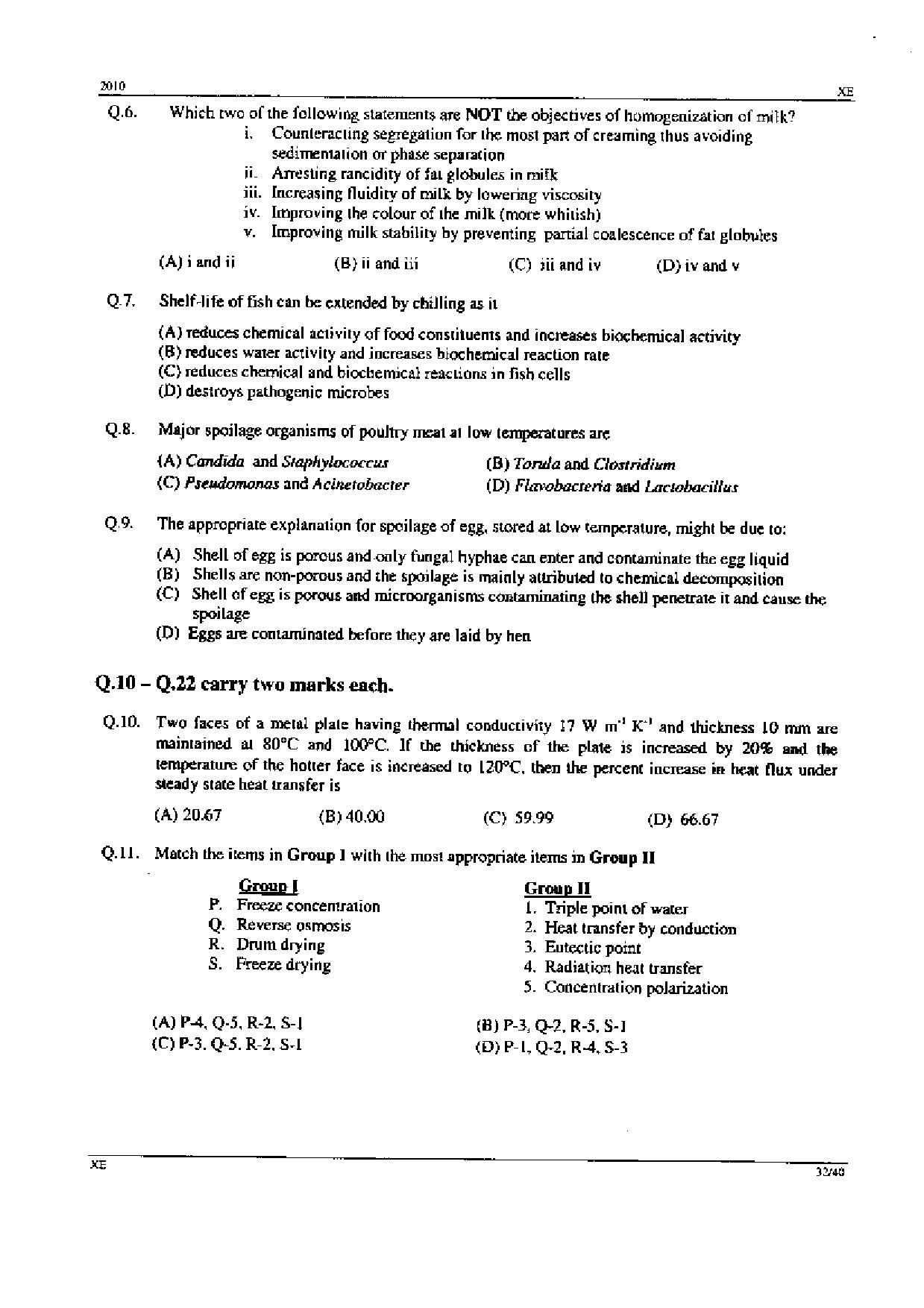 GATE Exam Question Paper 2010 Engineering Sciences 32