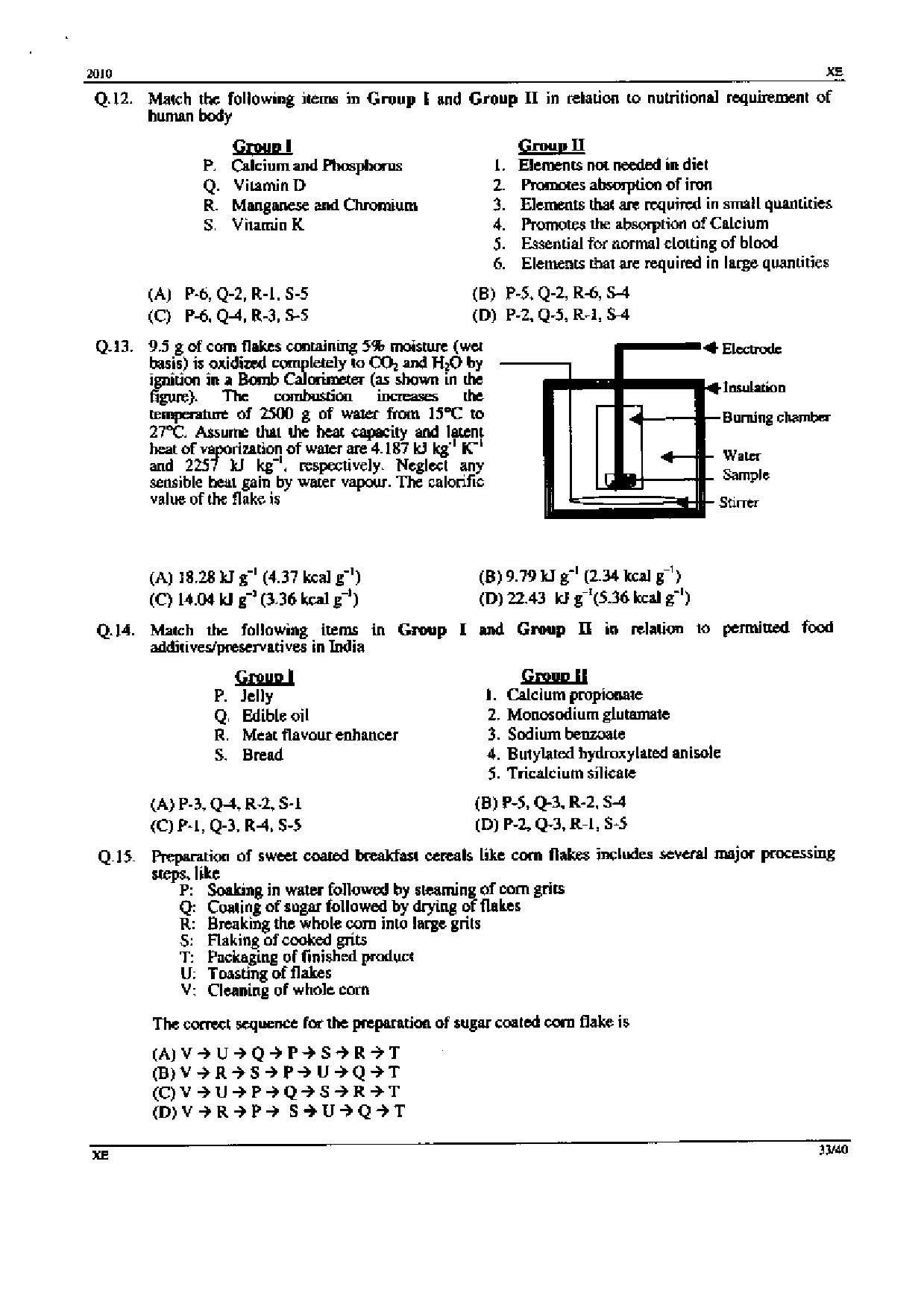 GATE Exam Question Paper 2010 Engineering Sciences 33