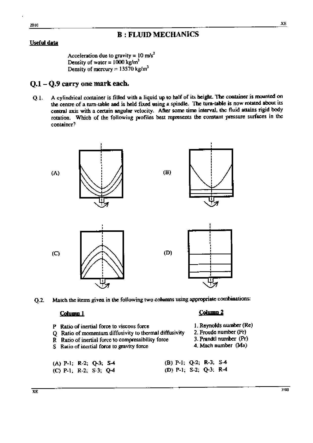 GATE Exam Question Paper 2010 Engineering Sciences 7