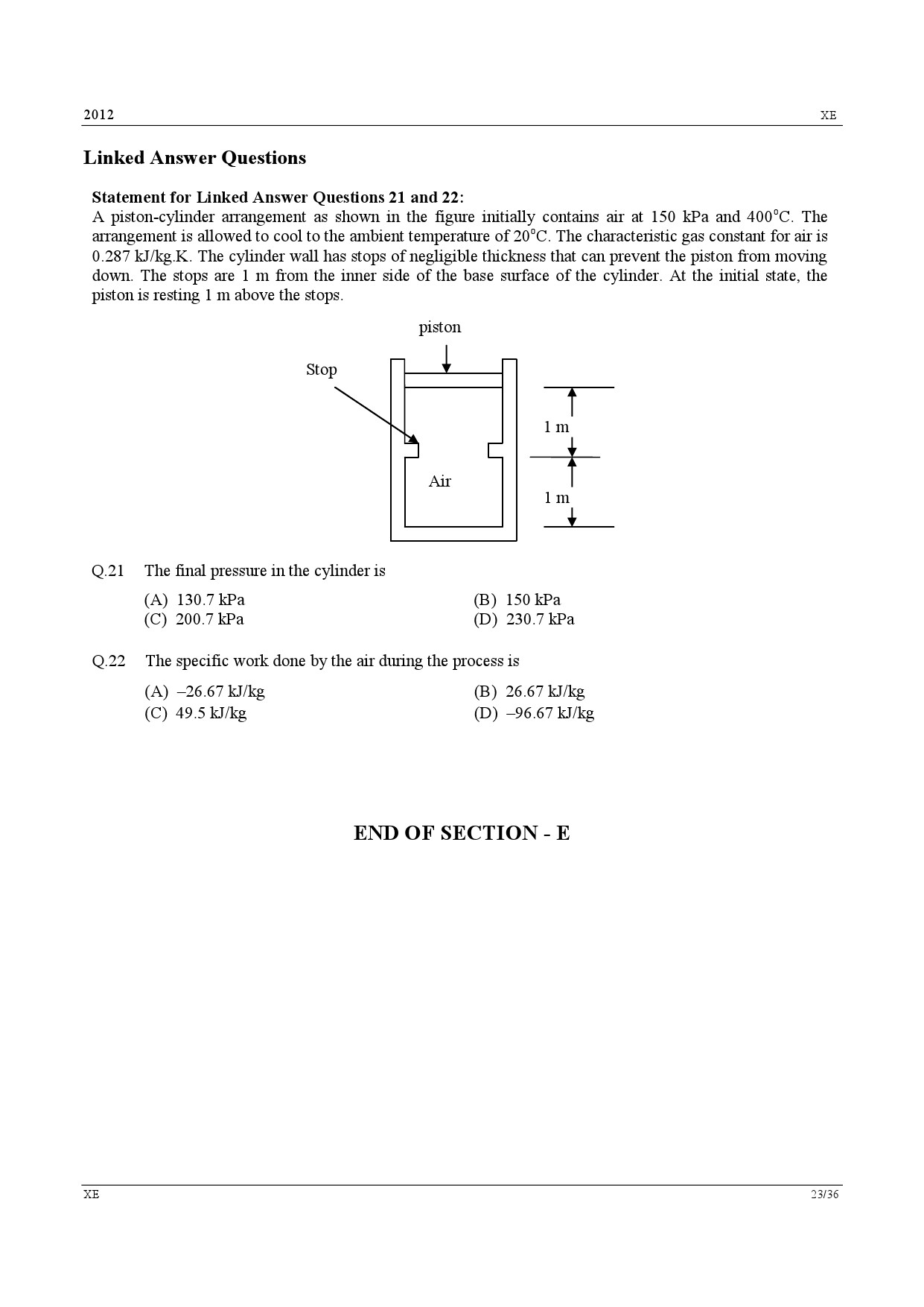 GATE Exam Question Paper 2012 Engineering Sciences 23